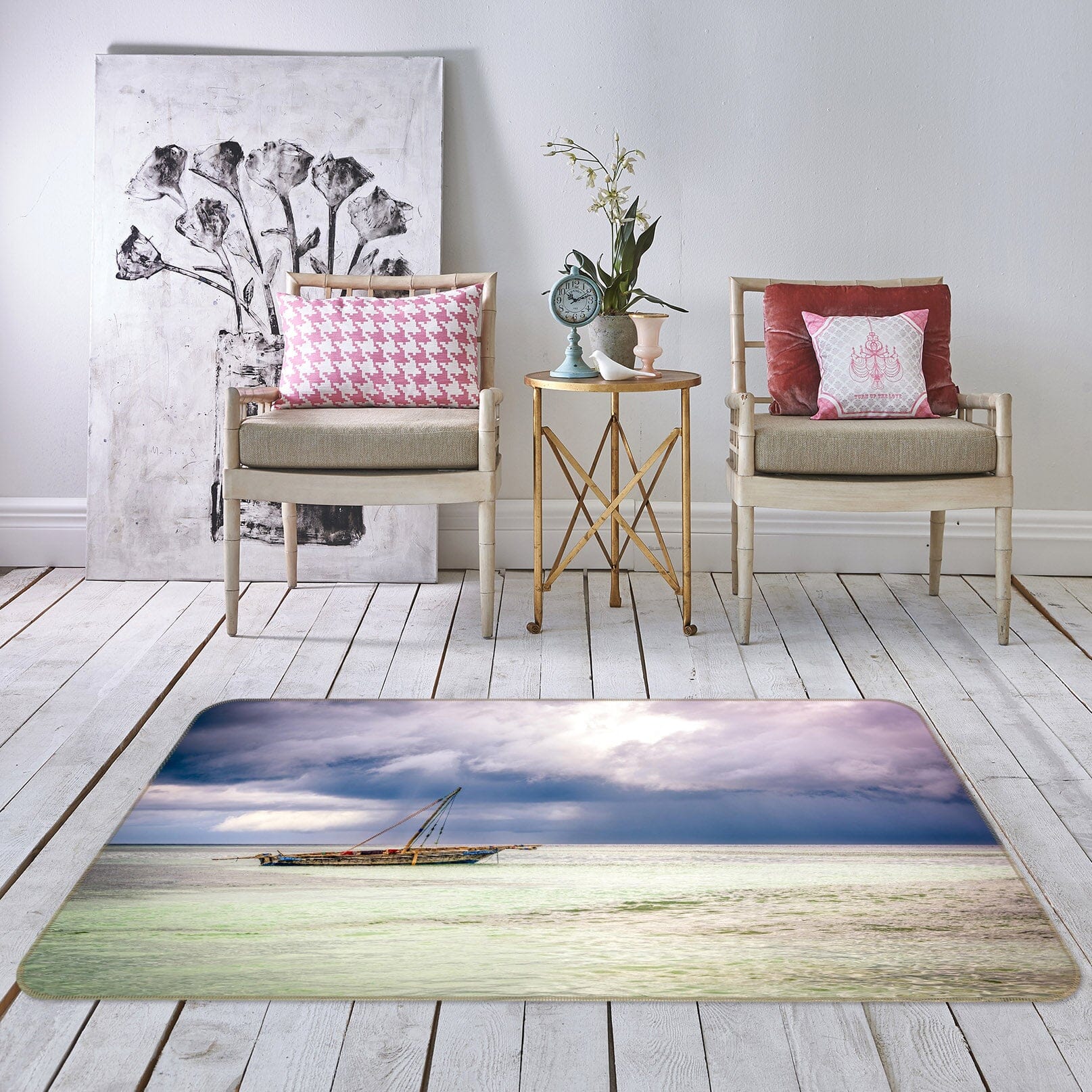 3D Sea Boat 1102 Marco Carmassi Rug Non Slip Rug Mat Mat AJ Creativity Home 