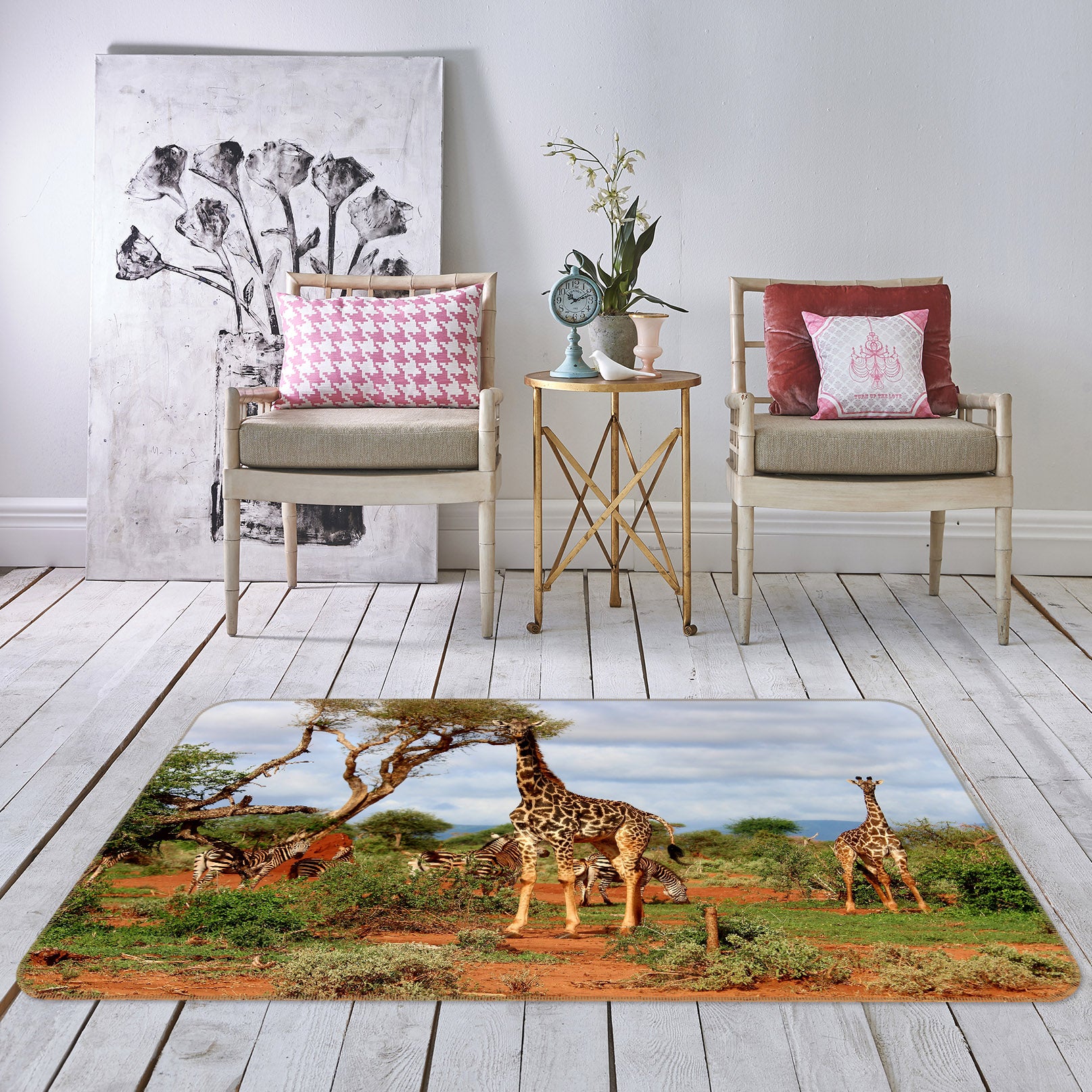 3D Giraffe 68195 Animal Non Slip Rug Mat