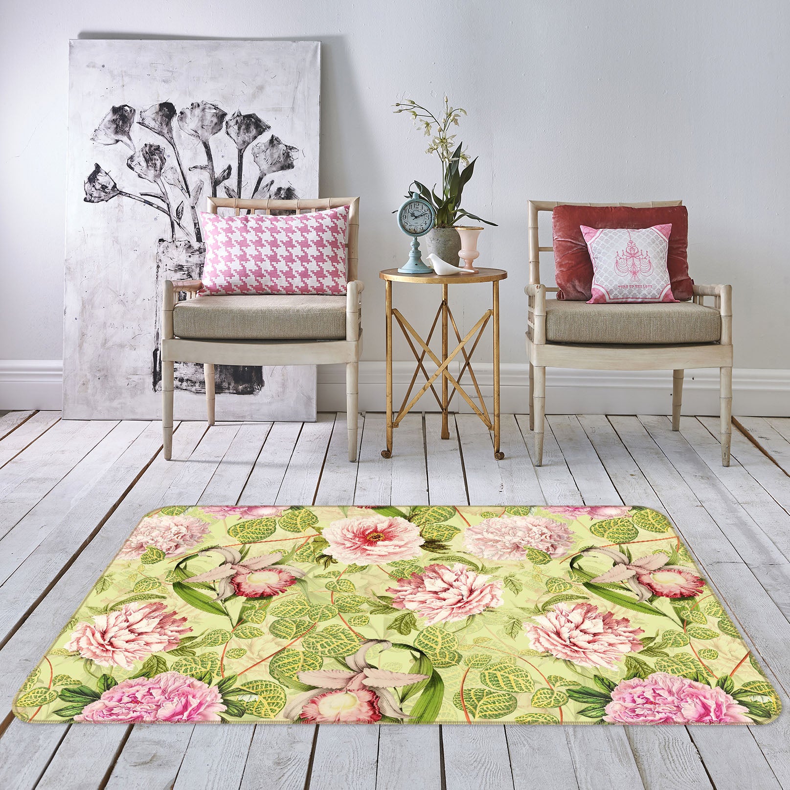 3D Pink Spring 175 Uta Naumann Rug Non Slip Rug Mat