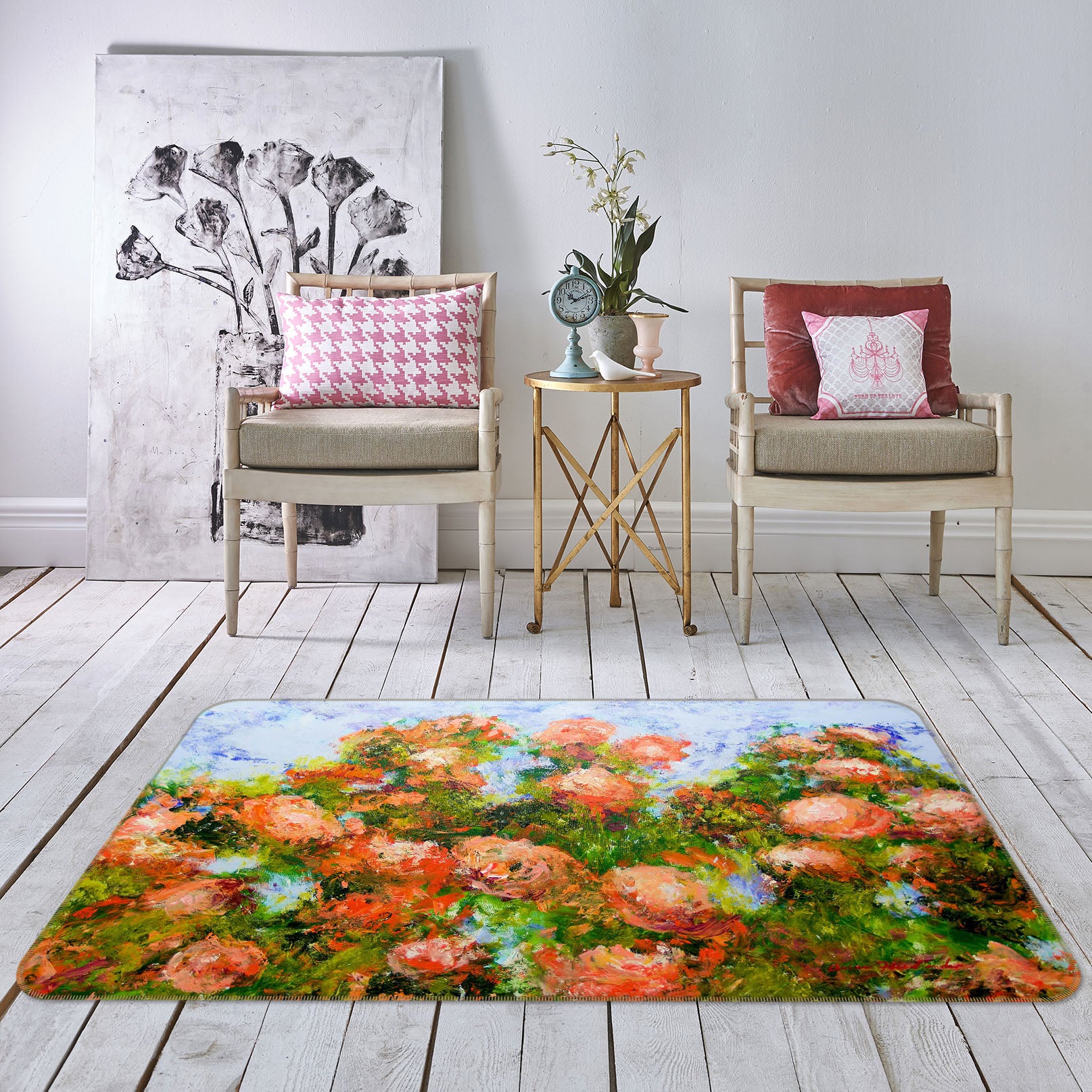 3D Flower Dream 1112 Allan P. Friedlander Rug Non Slip Rug Mat