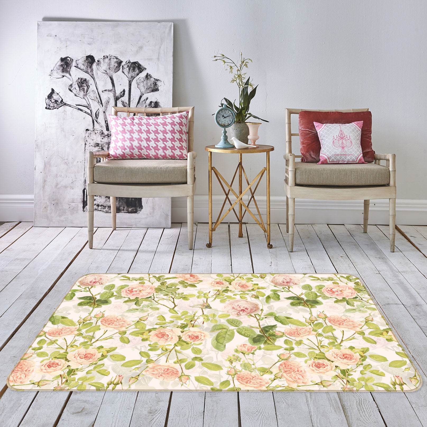 3D Pink Park 125 Uta Naumann Rug Non Slip Rug Mat