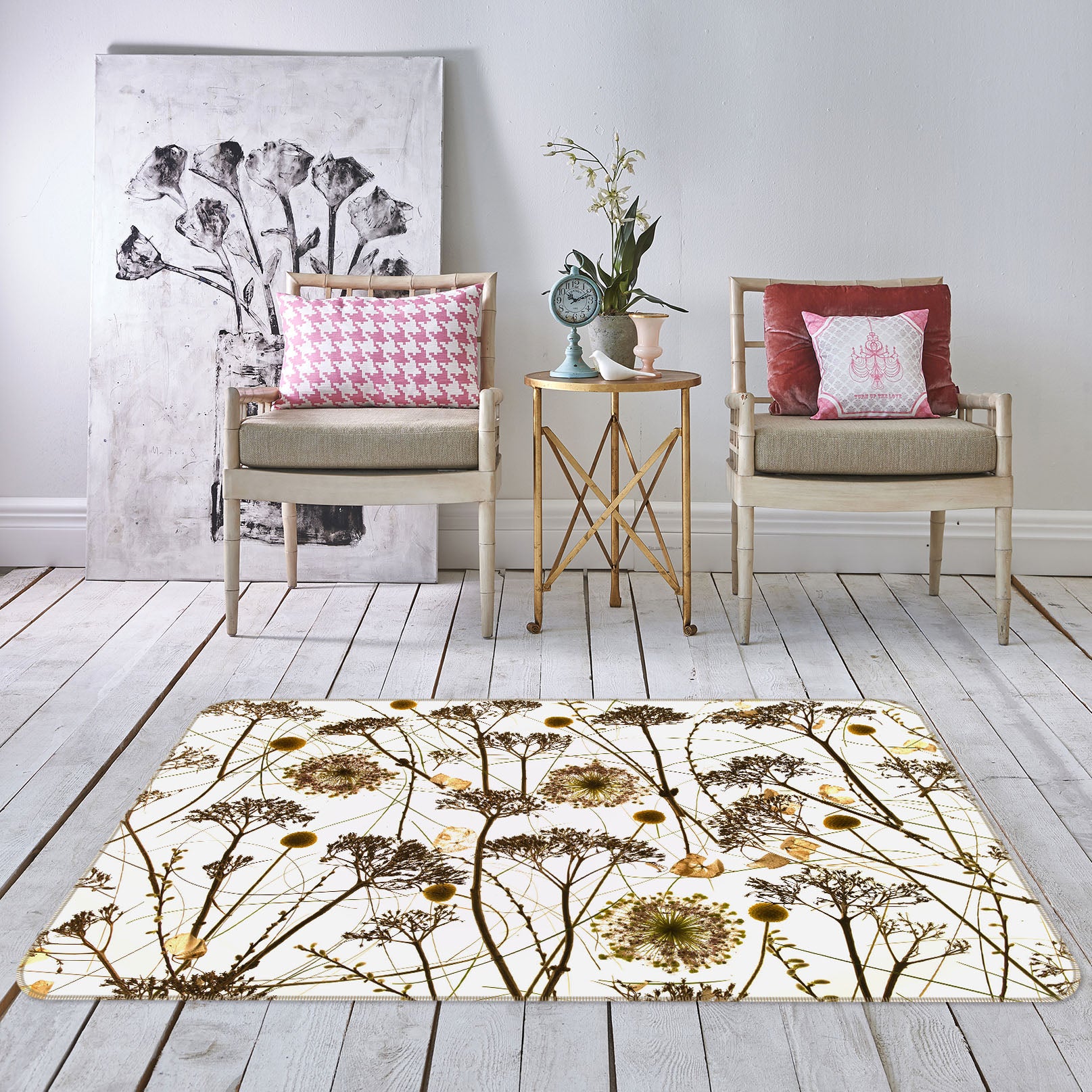 3D Withered Chrysanthemum 3005 Assaf Frank Rug Non Slip Rug Mat