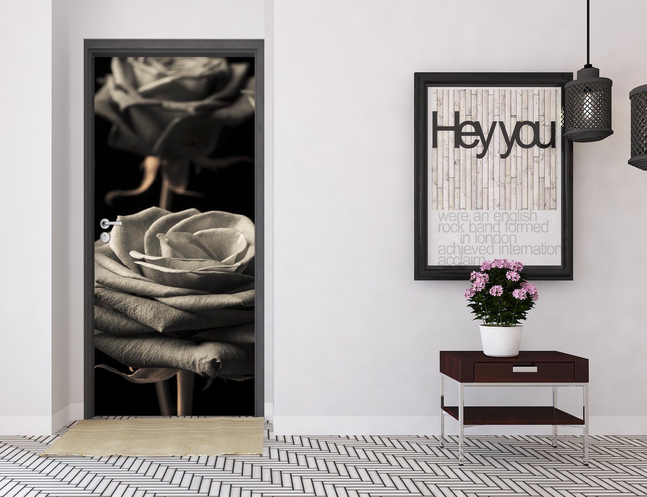 3D Retro Rose 5036 Assaf Frank Door Mural