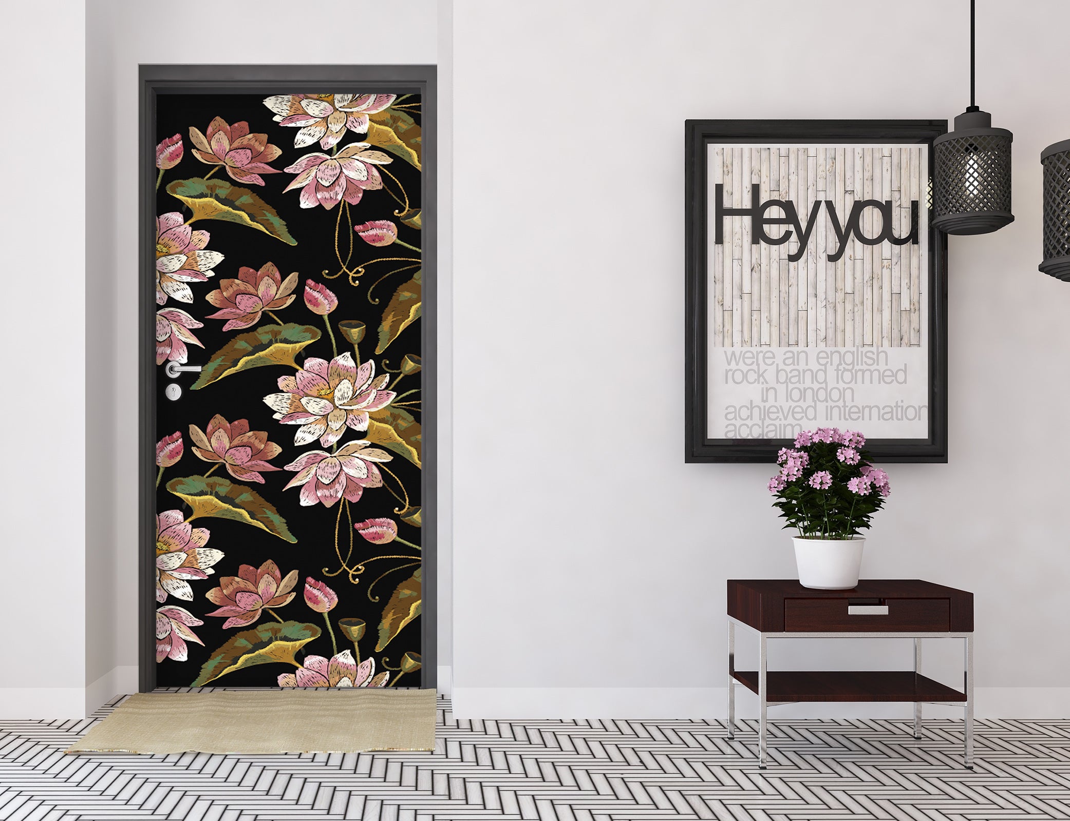 3D Lotus 25152 Door Mural