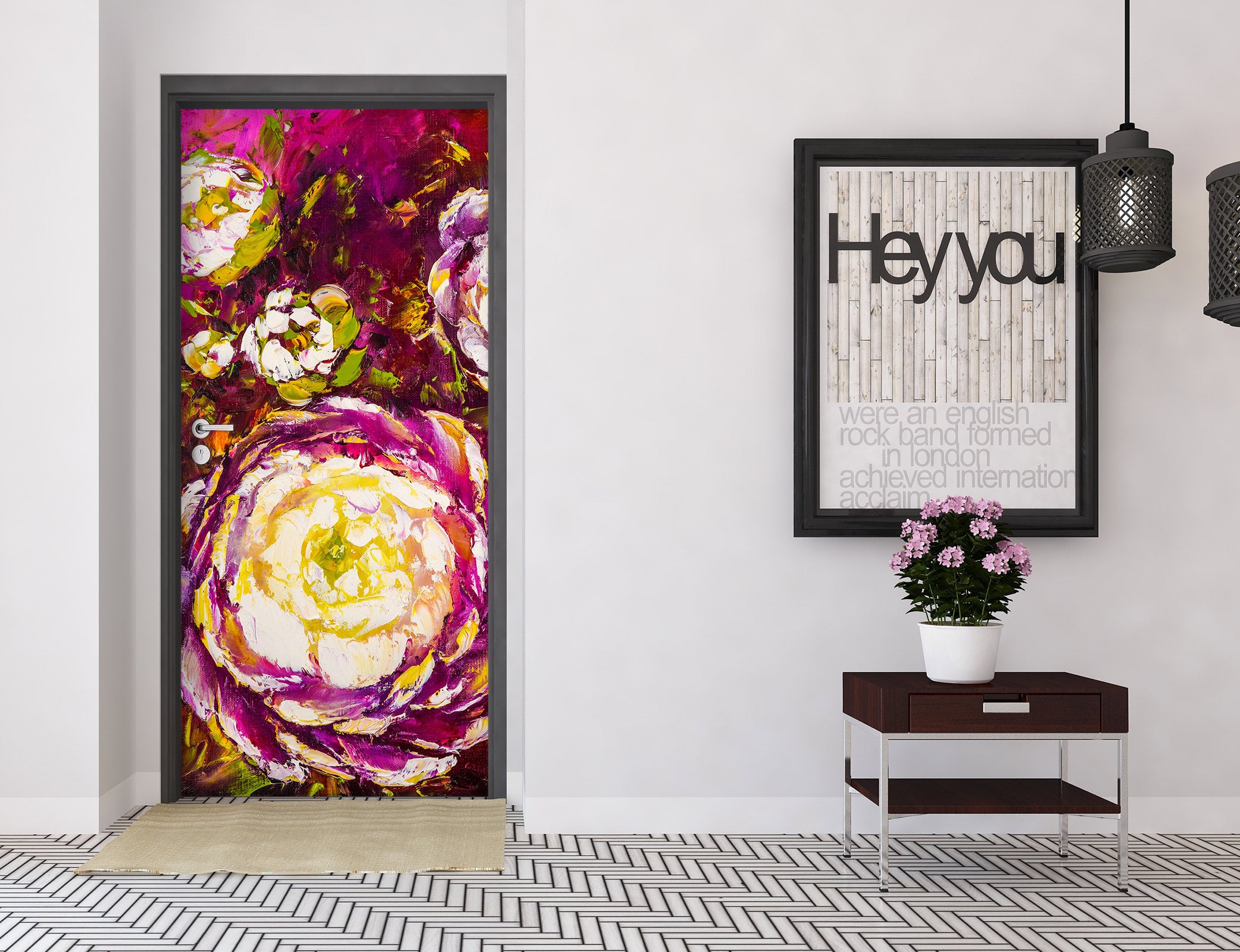 3D Purple Pattern 3185 Skromova Marina Door Mural