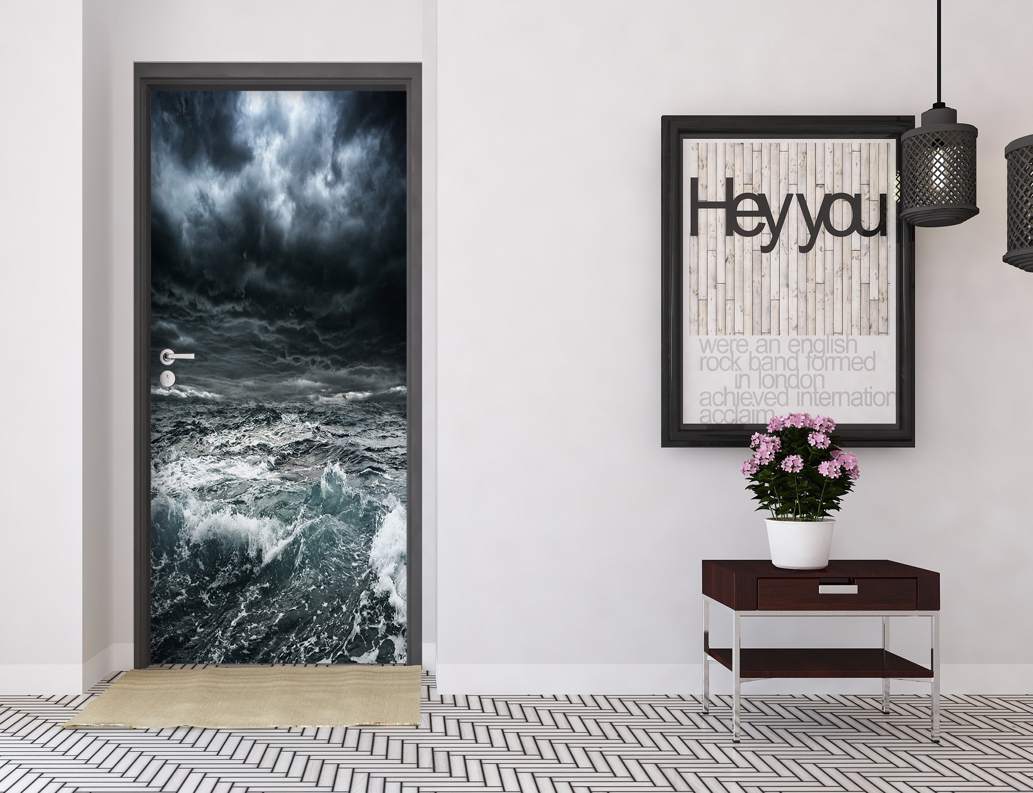 3D Waves Sky 23174 Door Mural