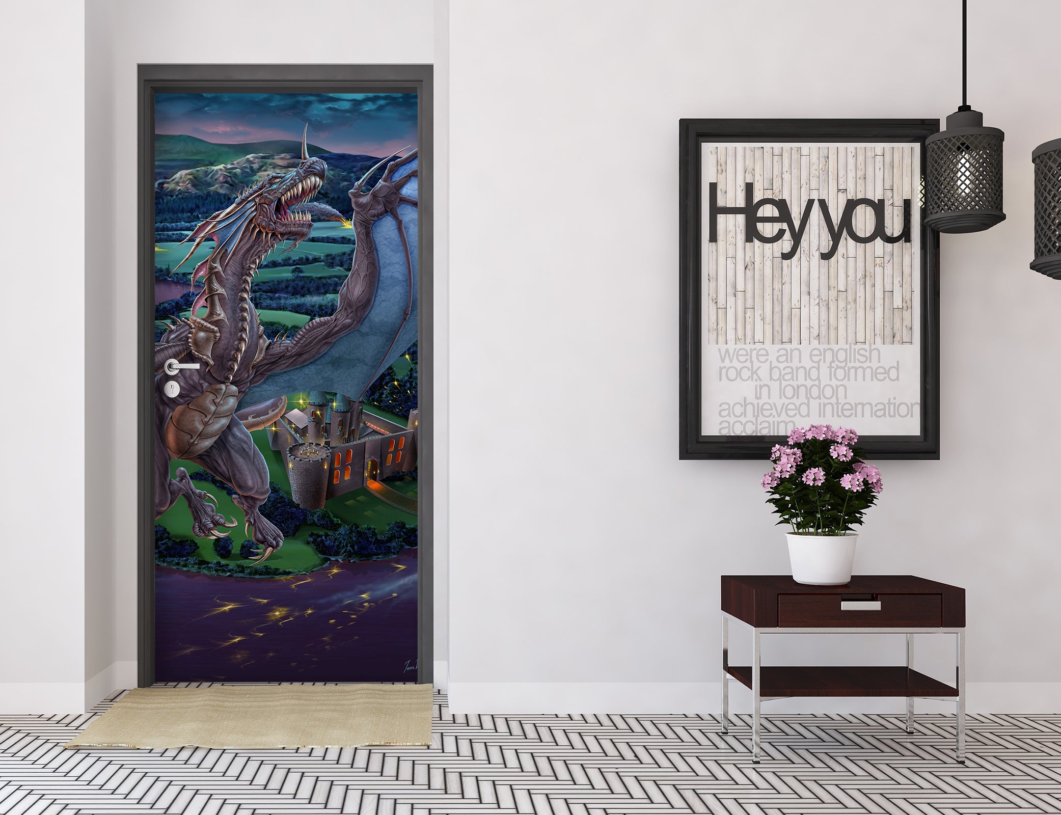 3D Dragon Wings 636 Tom Wood Door Mural