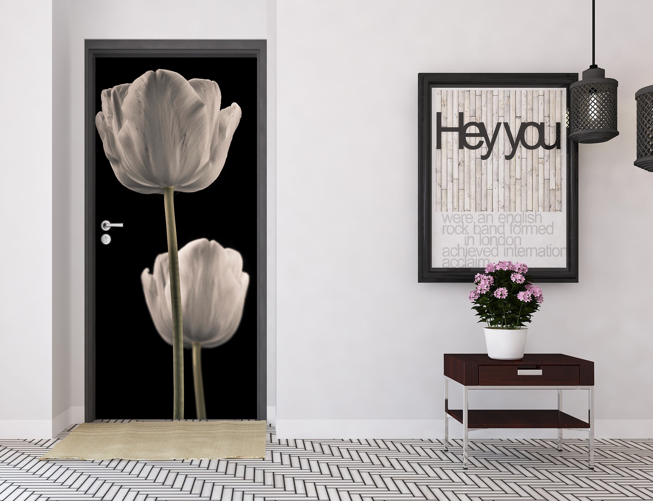 3D White Bud 5020 Assaf Frank Door Mural