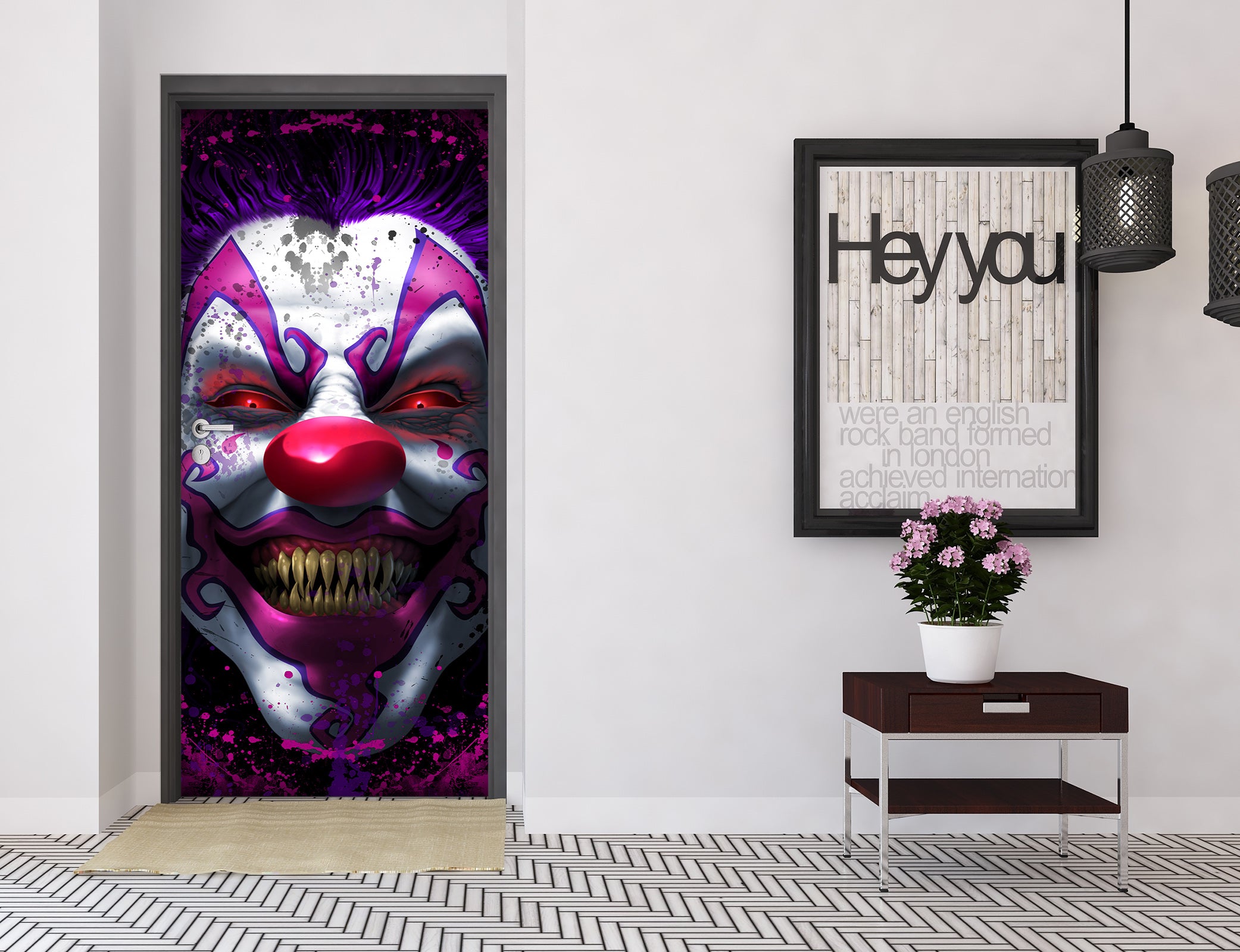 3D Horror Clown 646 Tom Wood Door Mural