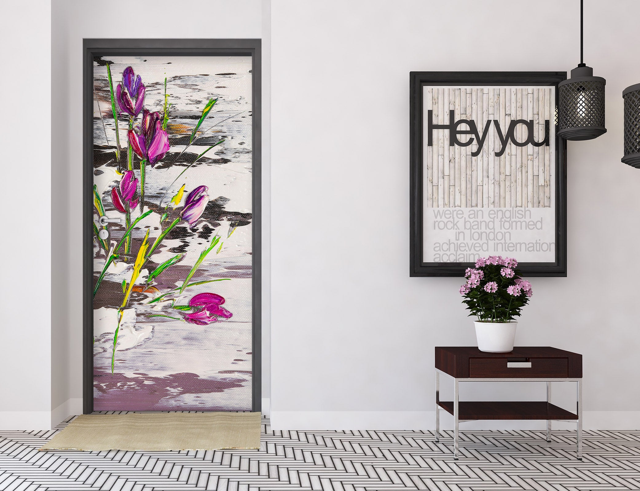 3D Purple Tulips 3271 Skromova Marina Door Mural