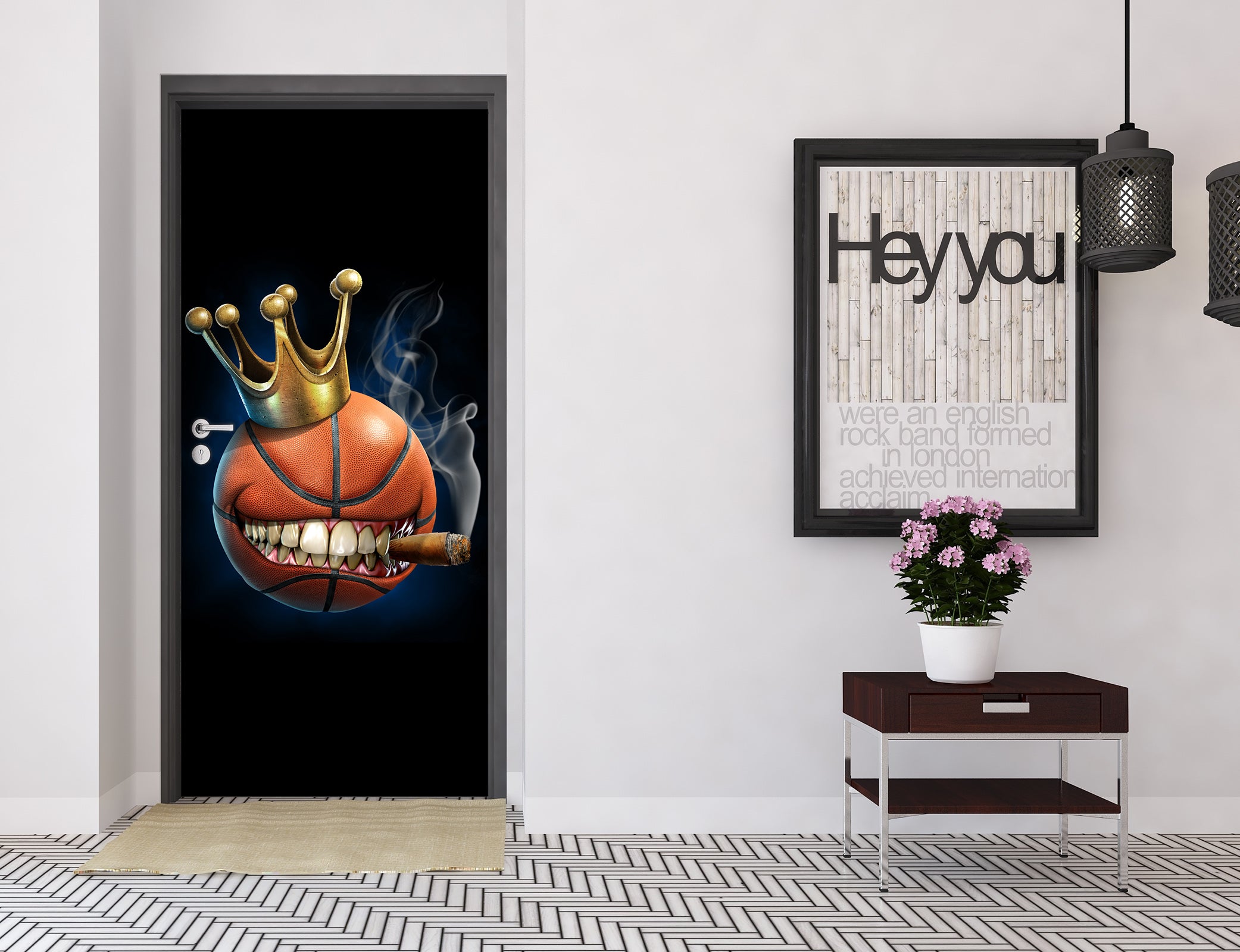 3D Crown Basketball 552 Tom Wood Door Mural