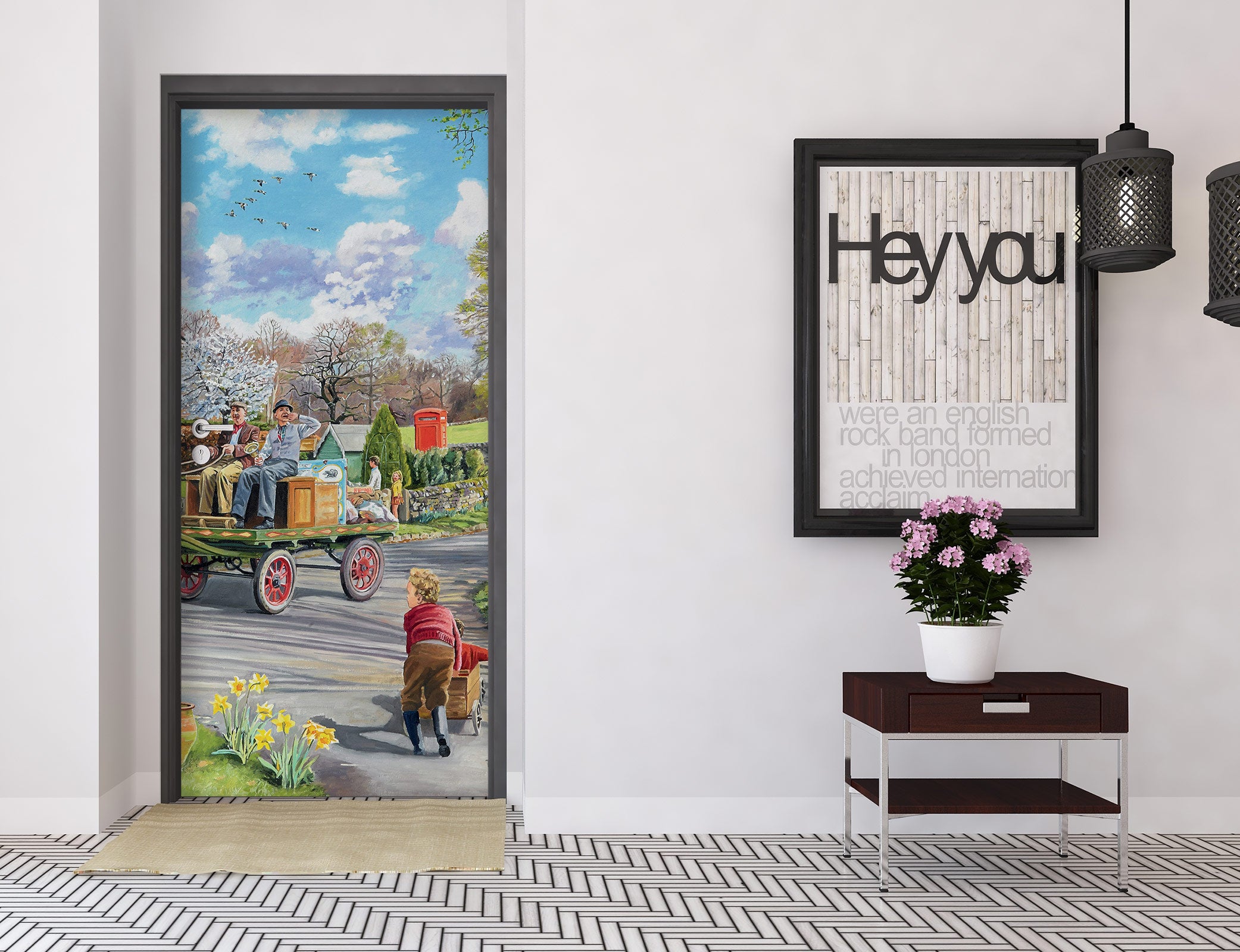 3D Lawn Tree Cart 103122 Trevor Mitchell Door Mural