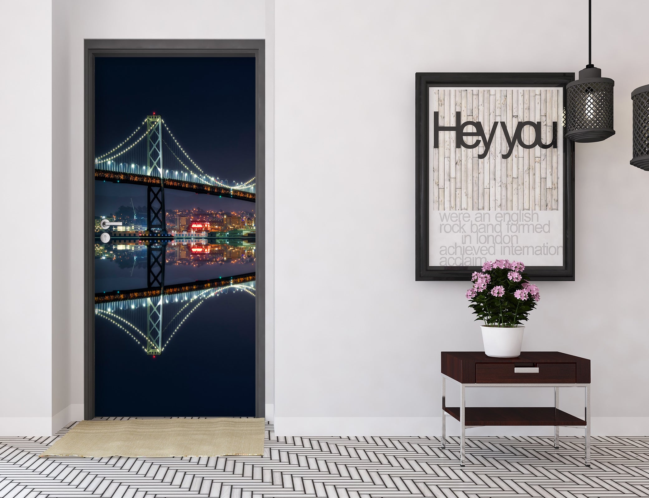 3D Night Bridge 119119 Marco Carmassi Door Mural