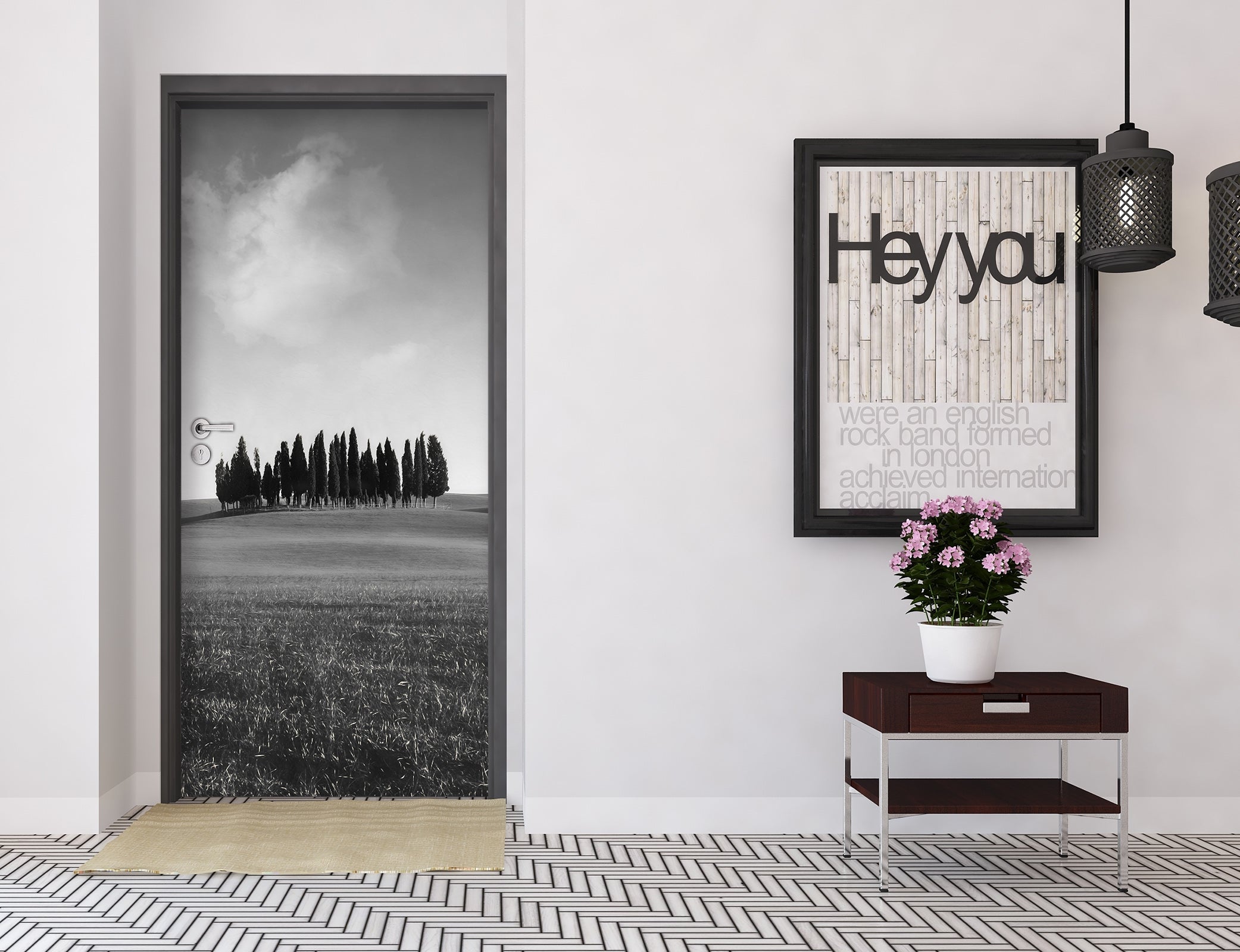 3D Grey Lawn Forest 114120 Marco Carmassi Door Mural