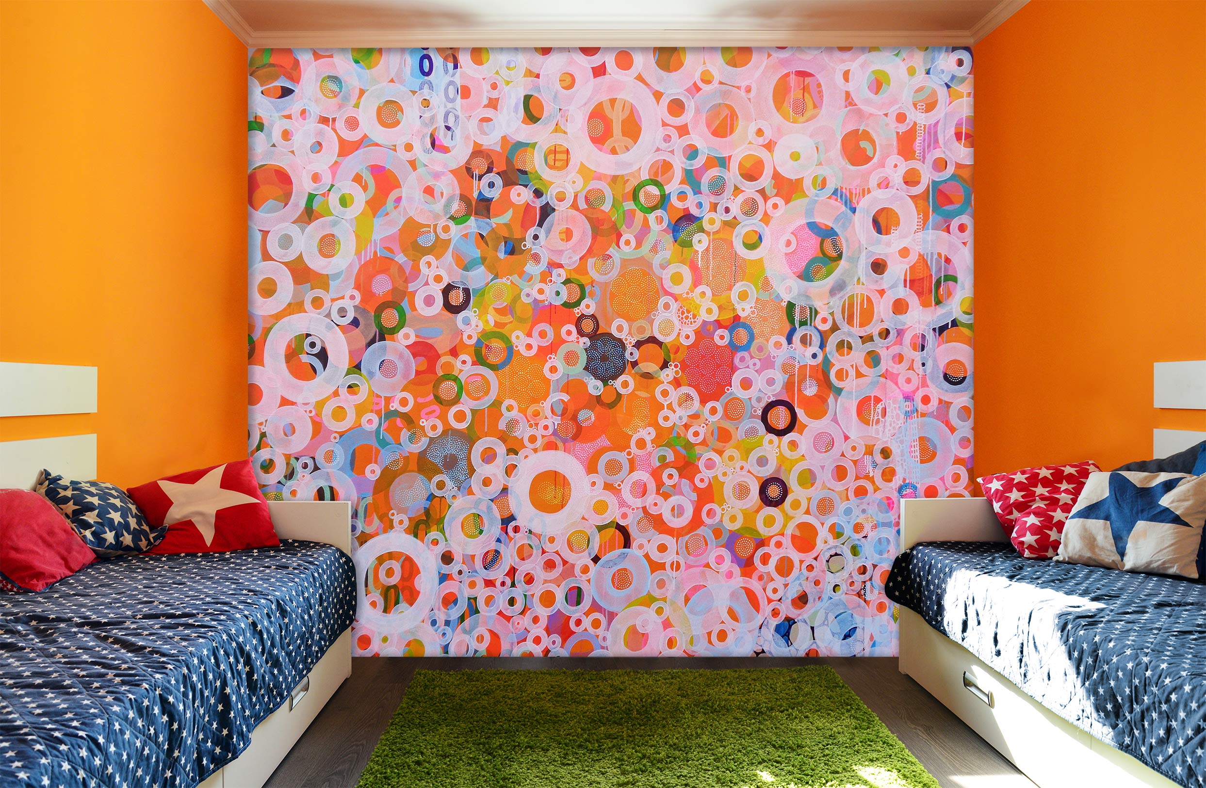 3D Colorful White Circle 12119 Misako Chida Wall Mural Wall Murals