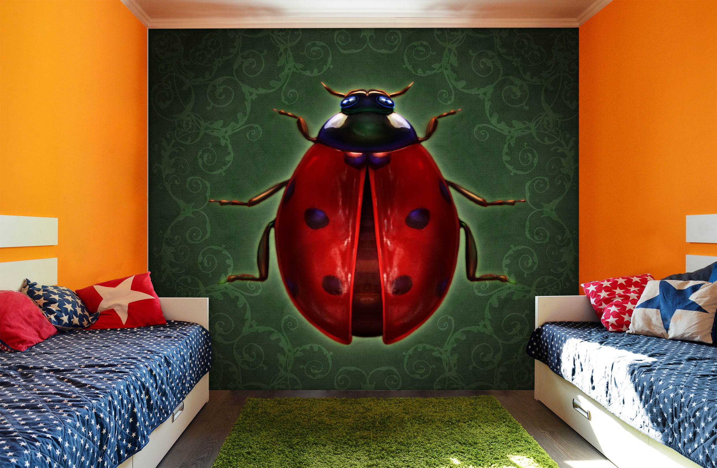 3D Red Insect 8774 Brigid Ashwood Wall Mural Wall Murals