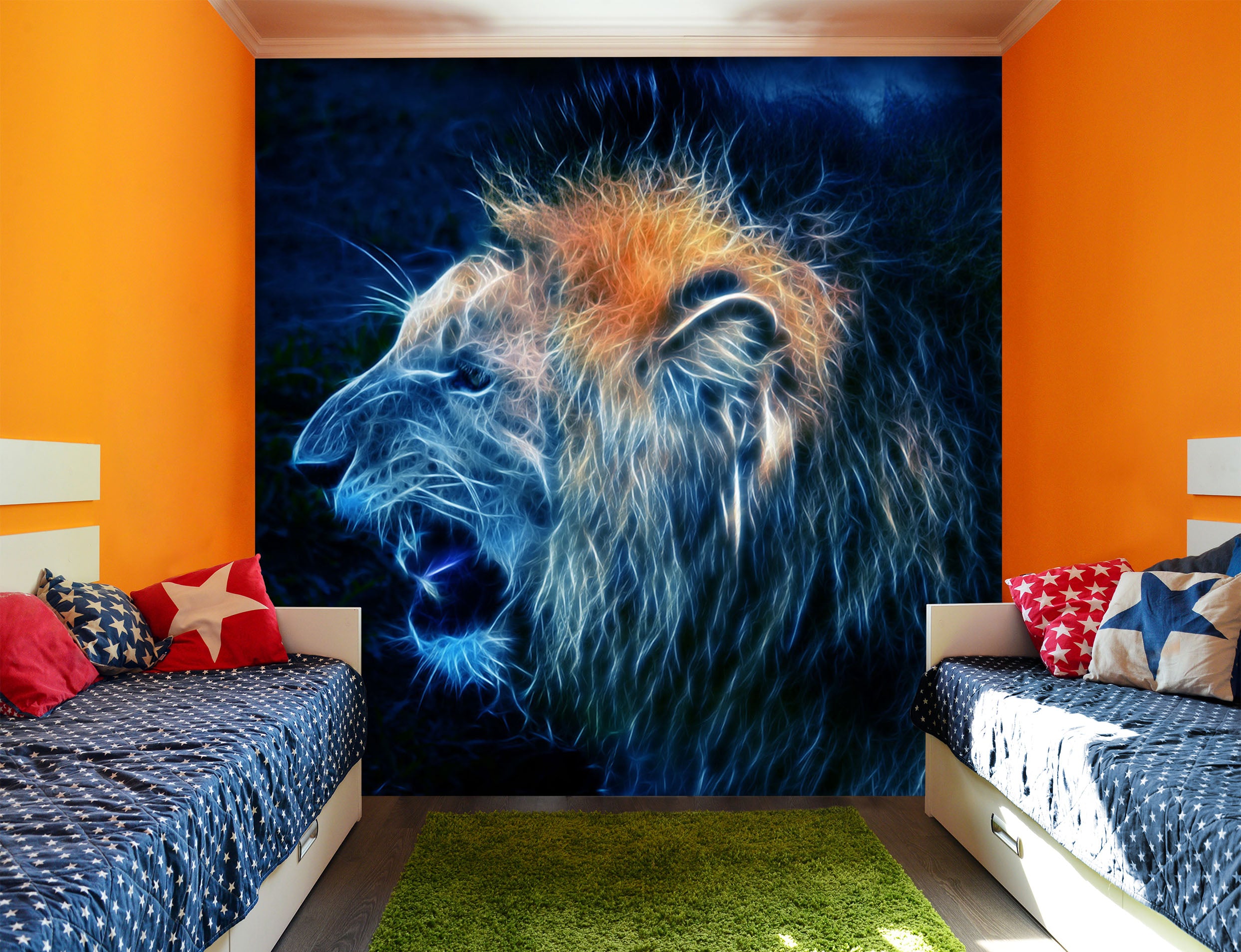 3D Beast Lion 245 Wall Murals