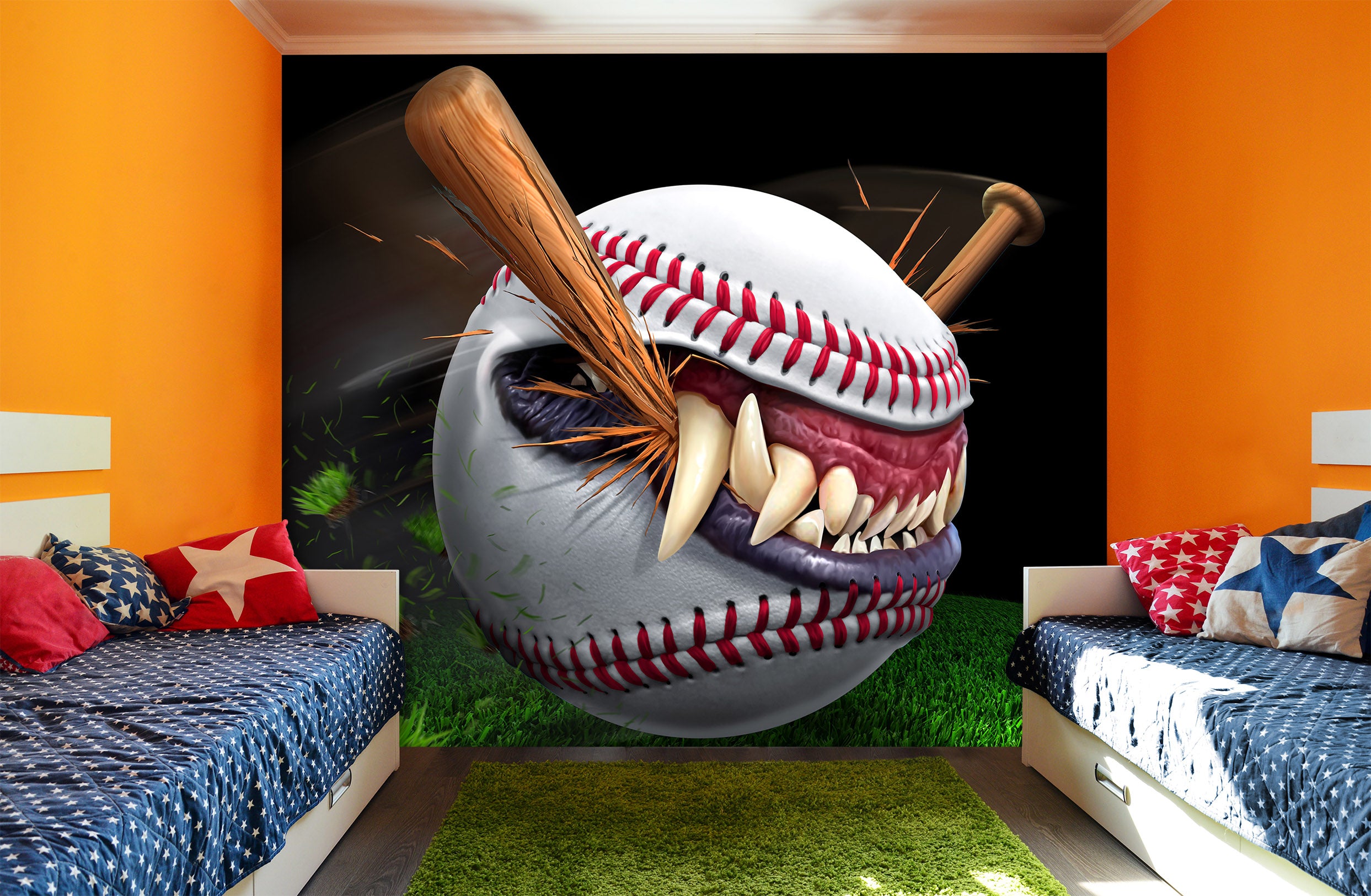 3D Baseball 4198 Tom Wood Wall Mural Wall Murals