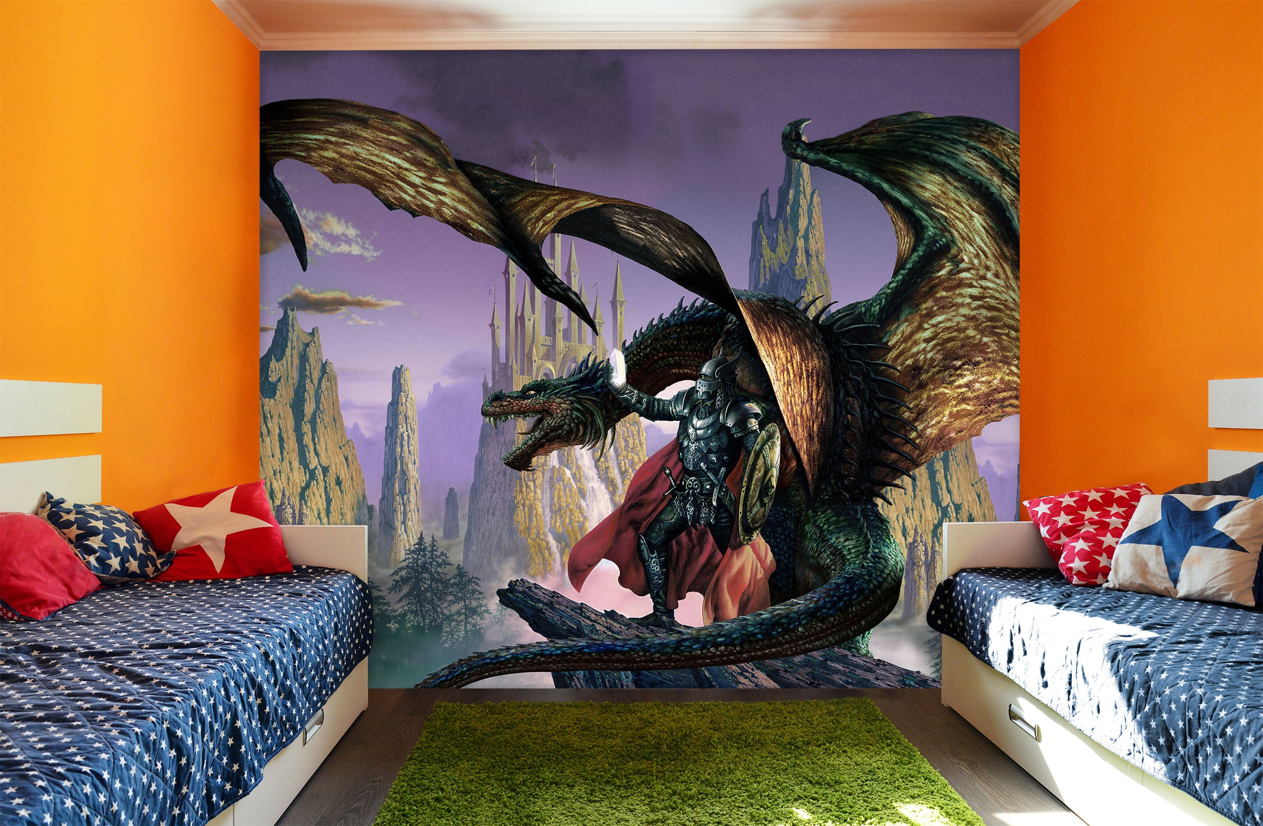 3D Armored Soldier Dragon 7048 Ciruelo Wall Mural Wall Murals