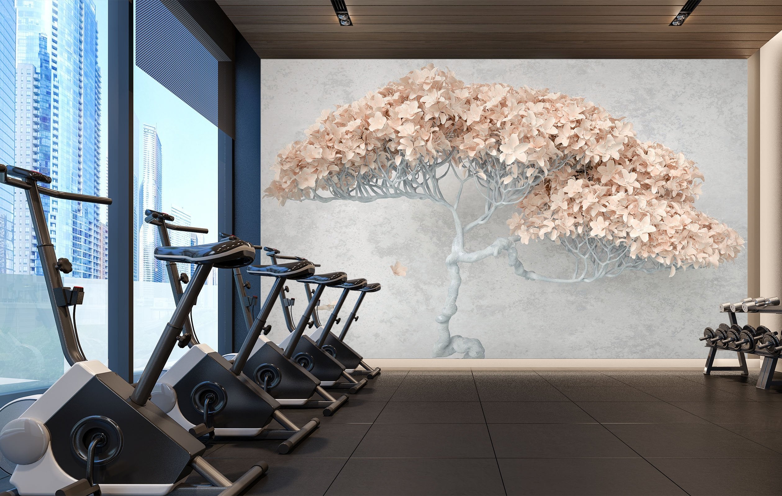 3D Tree with leaves 13 Wall Murals Wallpaper AJ Wallpaper 