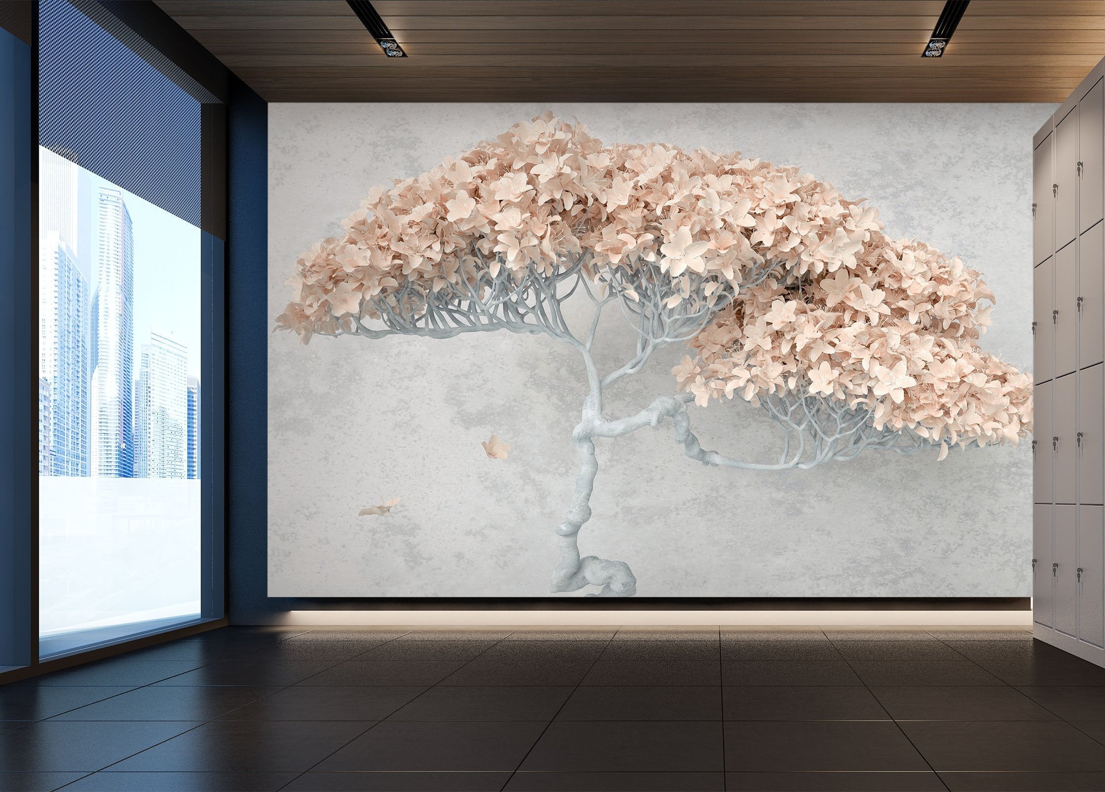 3D Tree with leaves 13 Wall Murals Wallpaper AJ Wallpaper 