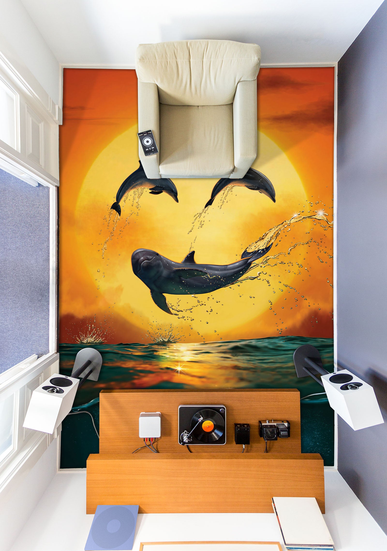 3D Dolphin 98178 Vincent Floor Mural