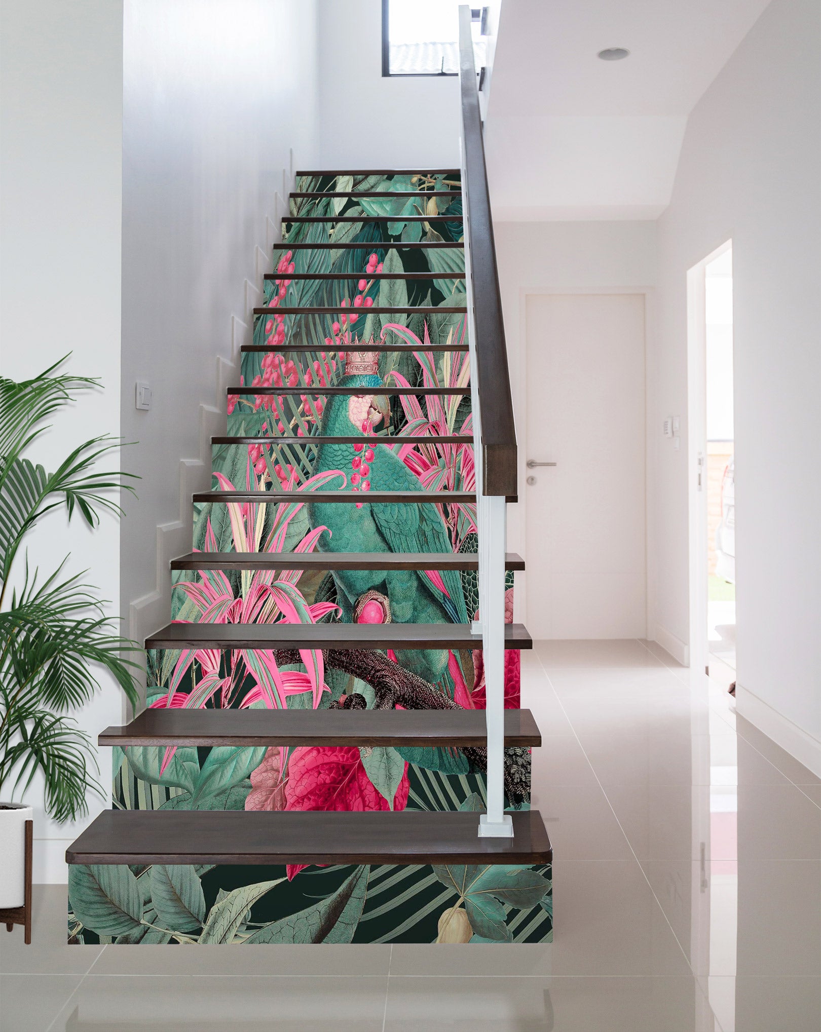 3D Green Pink Grove 10450 Andrea Haase Stair Risers