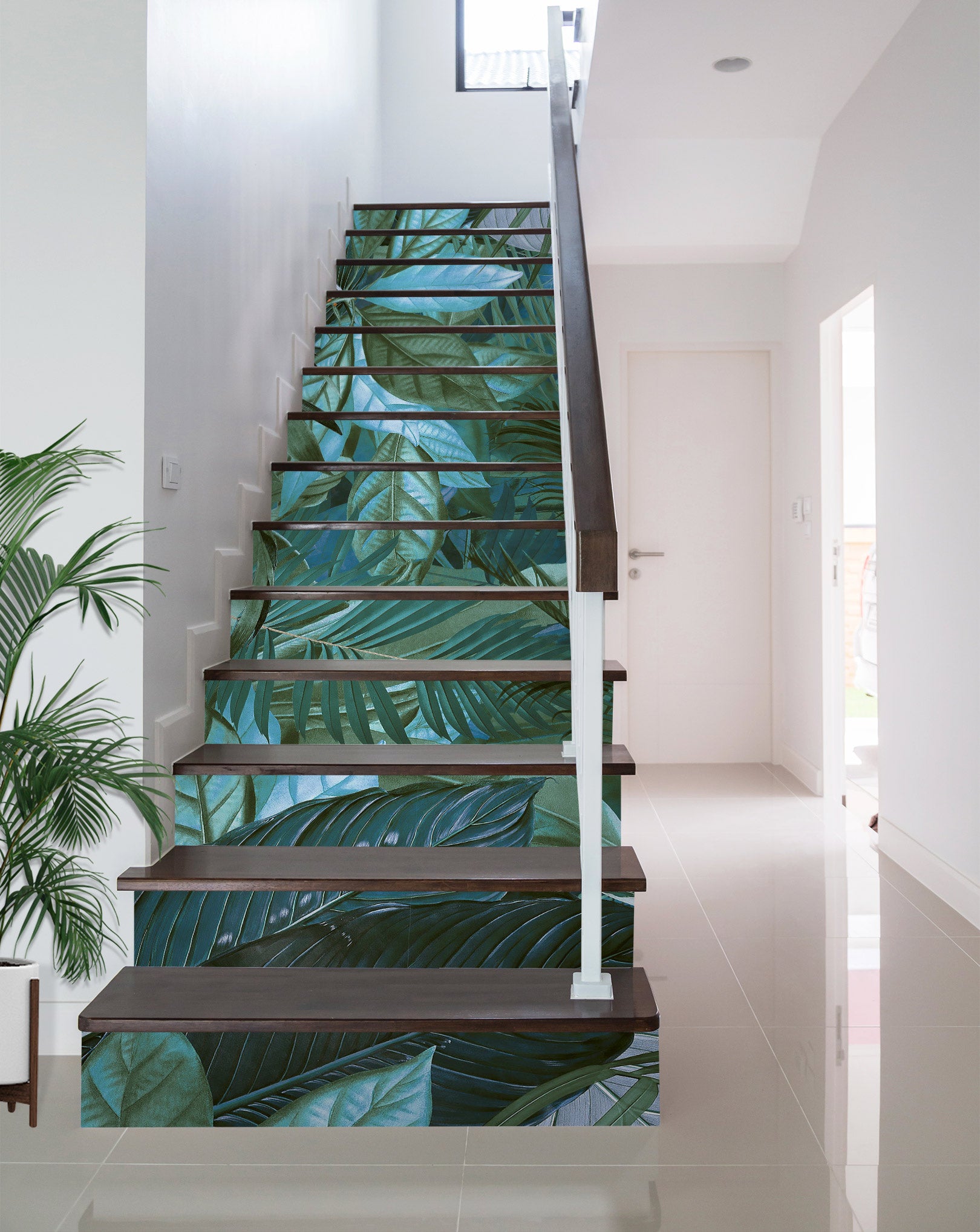 3D Green Leaves 10465 Andrea Haase Stair Risers