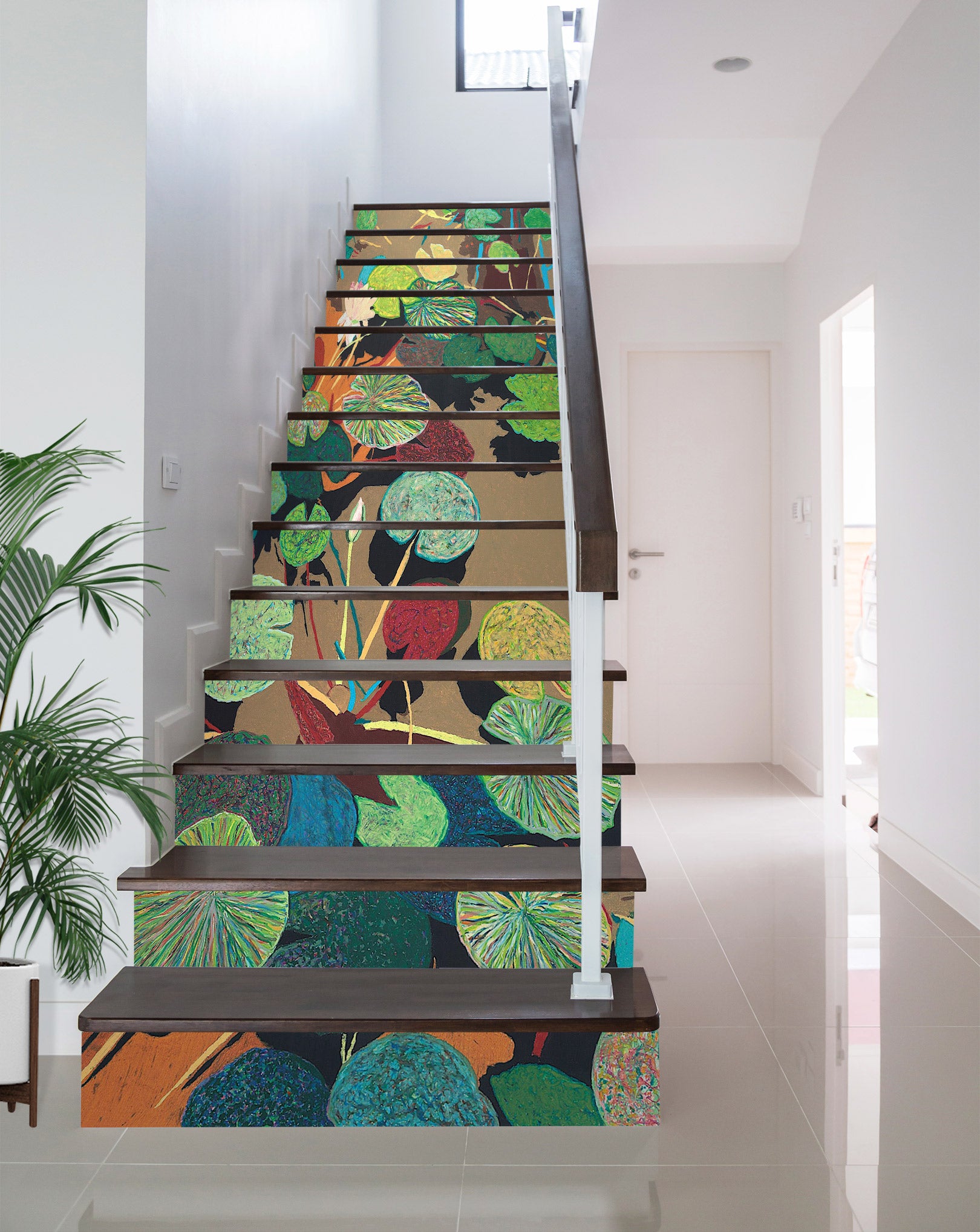 3D Lotus Leaf Pond Pattern 90125 Allan P. Friedlander Stair Risers