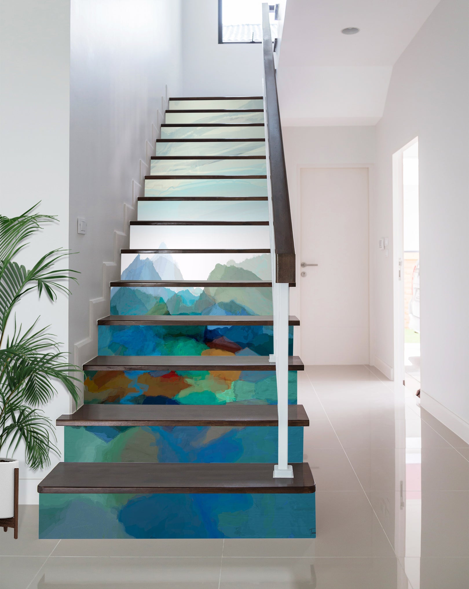 3D Pigment Color Block Pattern 9468 Michael Tienhaara Stair Risers