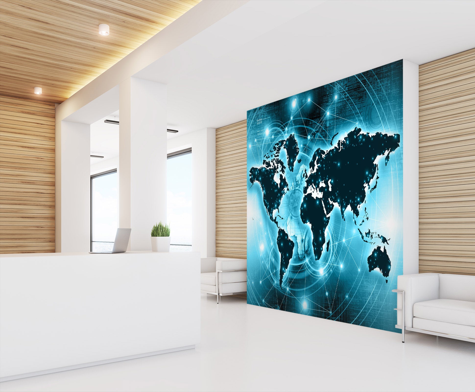 3D Black Valley 2105 World Map Wall Murals