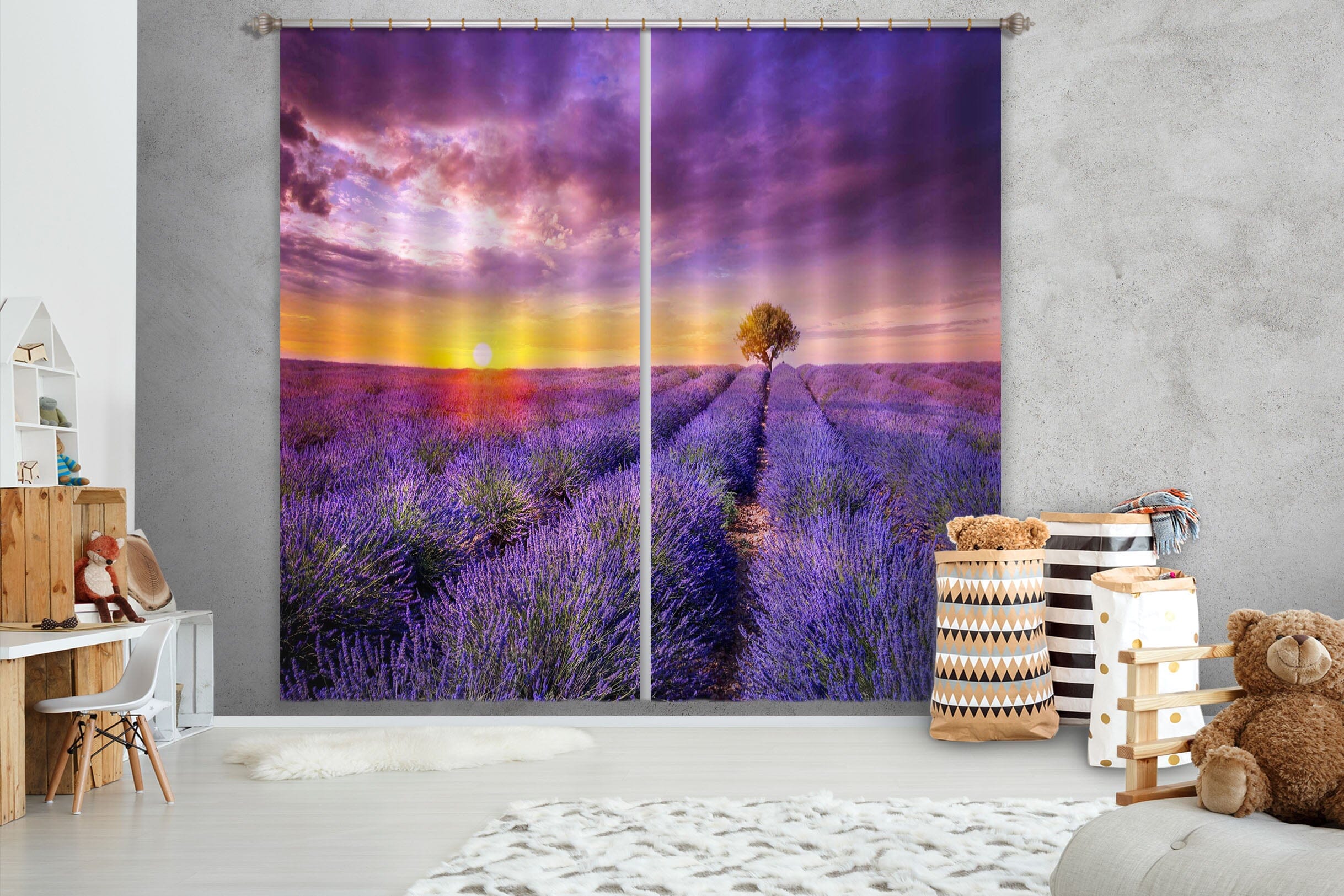 3D Lavender Estate 106 Marco Carmassi Curtain Curtains Drapes Curtains AJ Creativity Home 