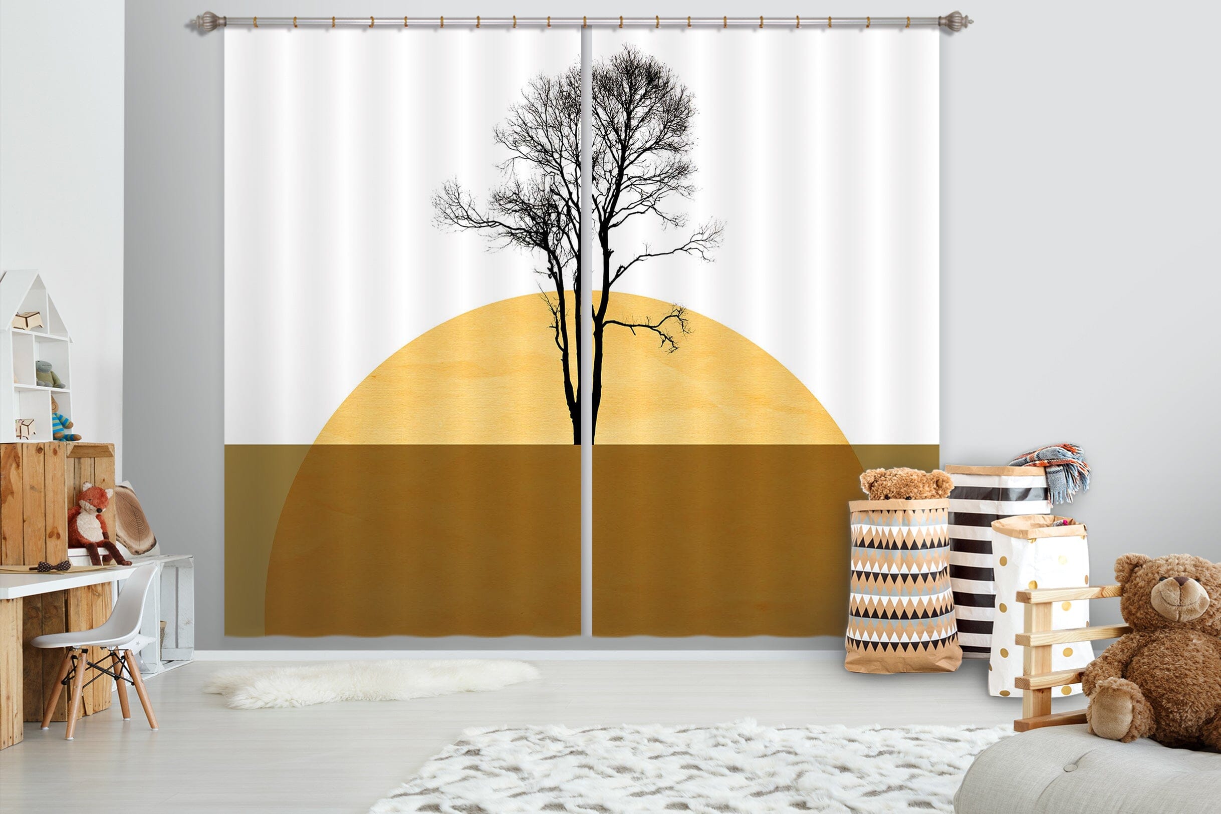 3D Golden Sea 045 Boris Draschoff Curtain Curtains Drapes Curtains AJ Creativity Home 