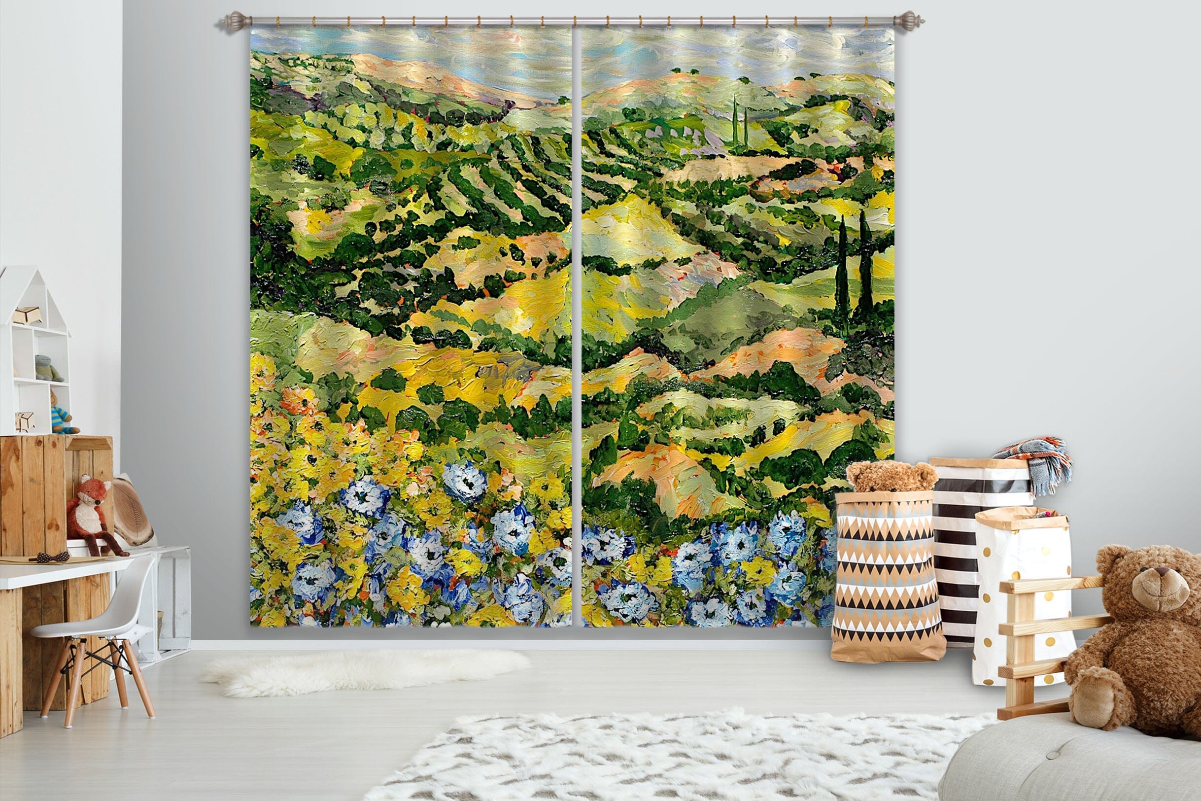 3D Spring Garden 130 Allan P. Friedlander Curtain Curtains Drapes Curtains AJ Creativity Home 