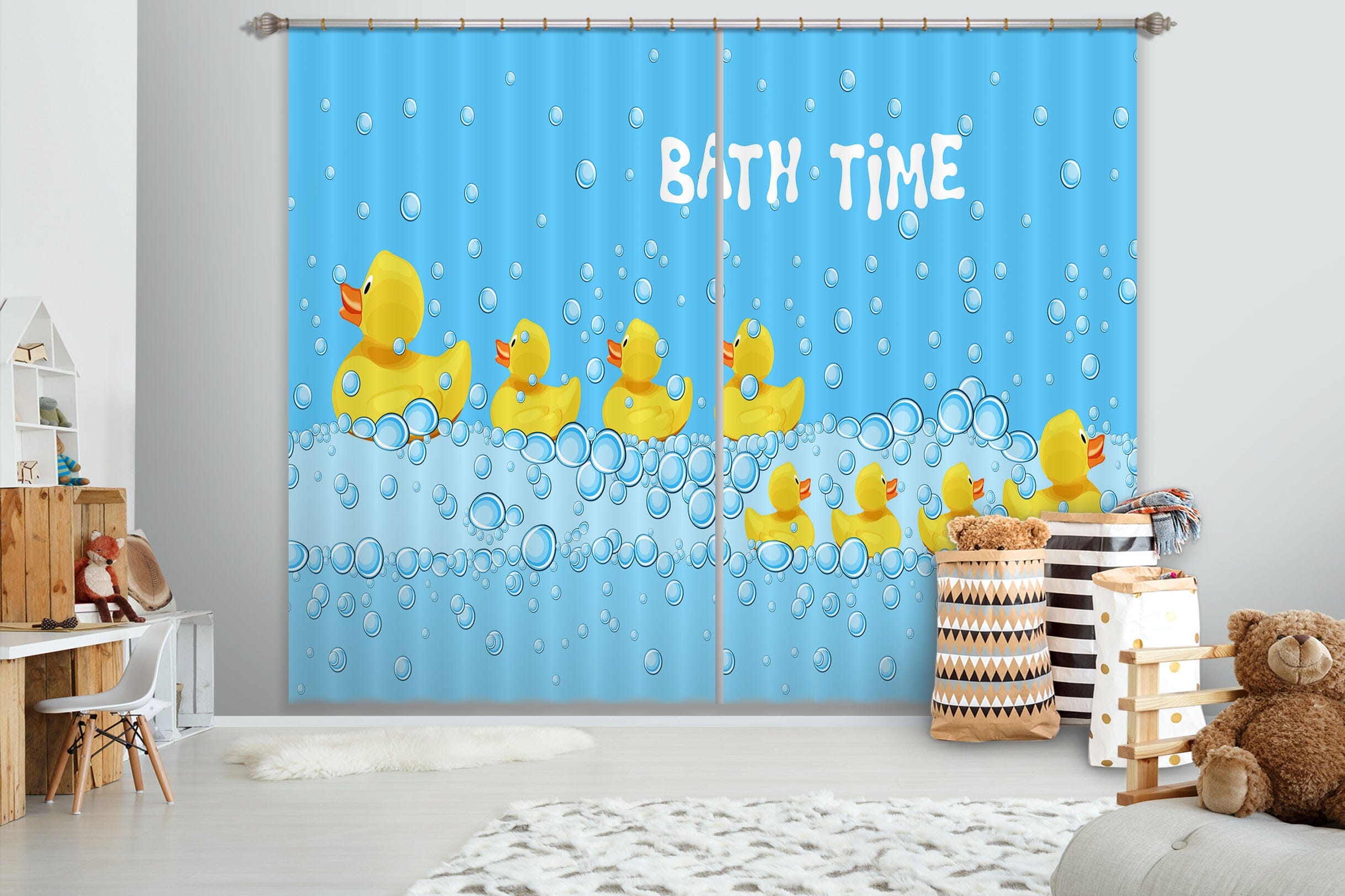 3D Little Yellow Duck 794 Curtains Drapes Wallpaper AJ Wallpaper 