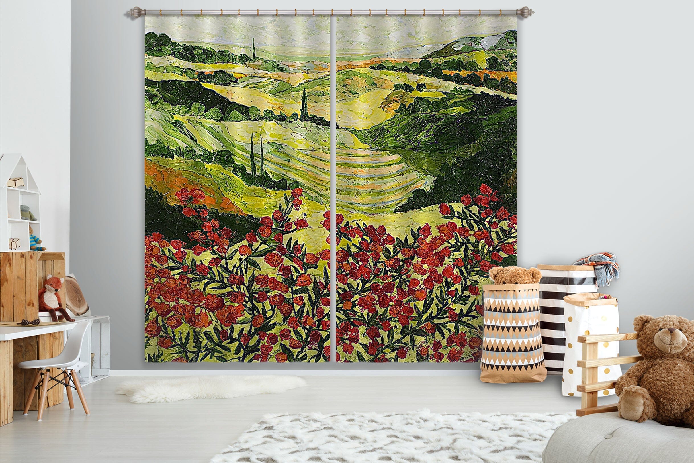 3D Wildflower 123 Allan P. Friedlander Curtain Curtains Drapes Curtains AJ Creativity Home 