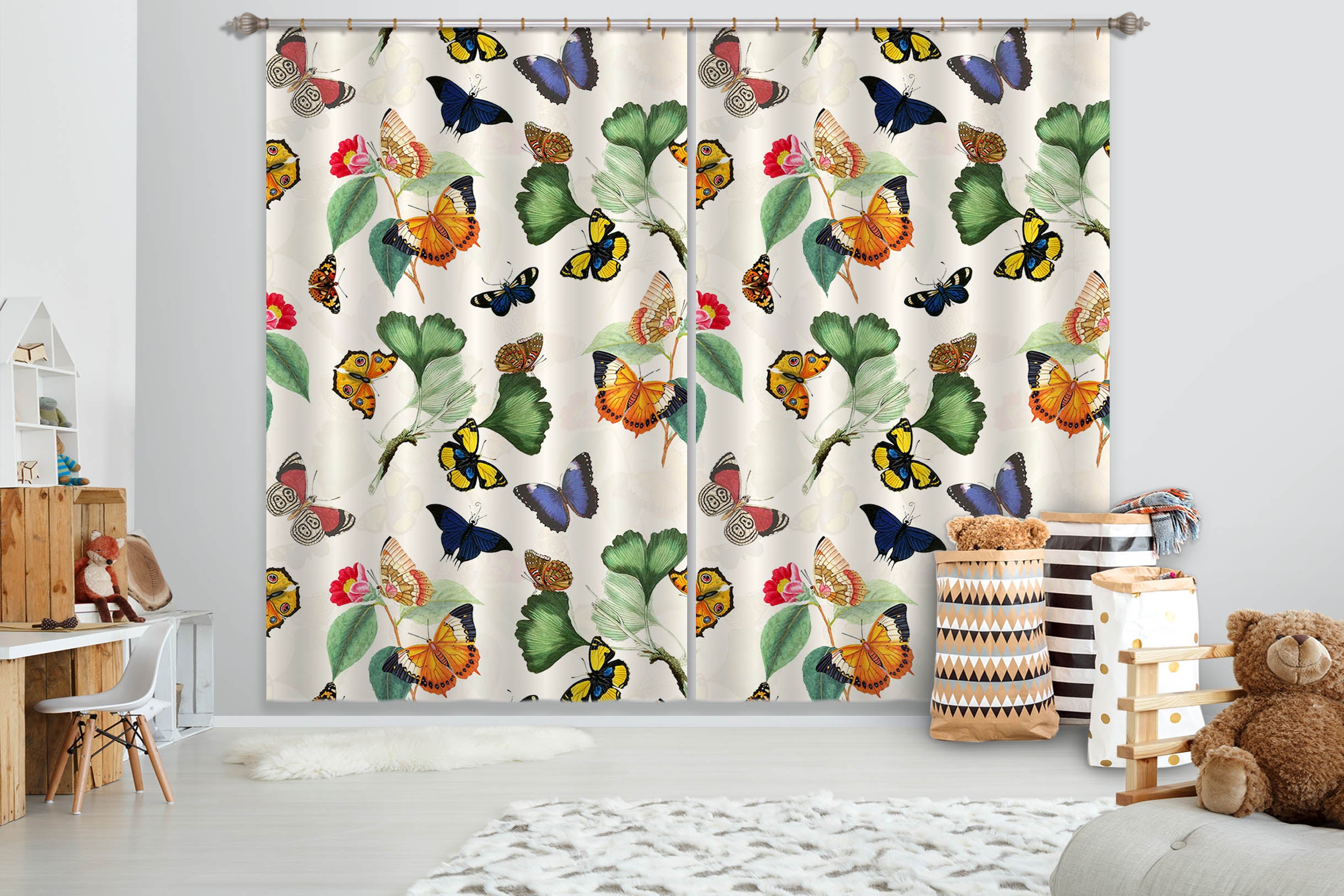 3D Painted Butterfly 143 Uta Naumann Curtain Curtains Drapes