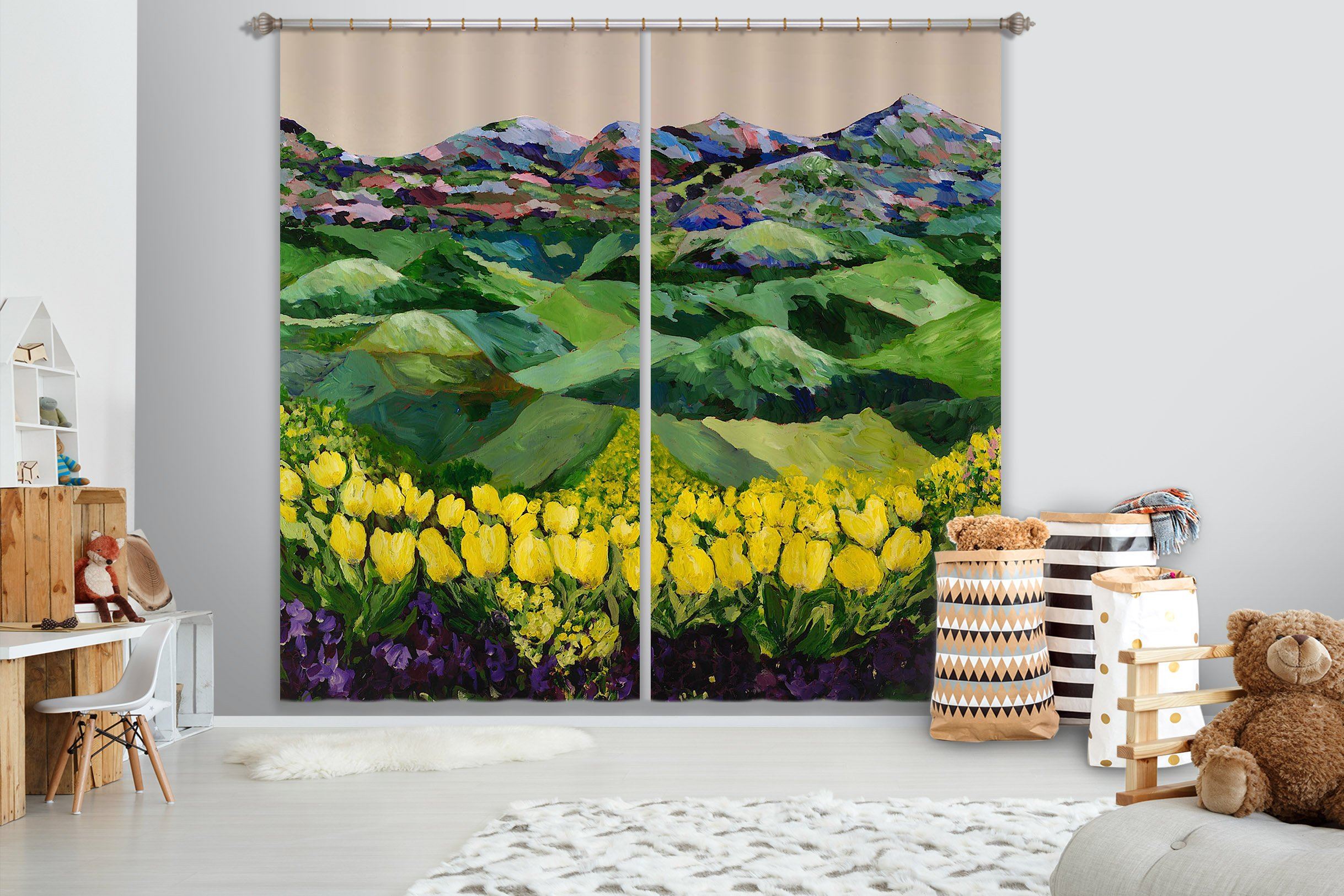 3D Beautiful Field 143 Allan P. Friedlander Curtain Curtains Drapes Curtains AJ Creativity Home 