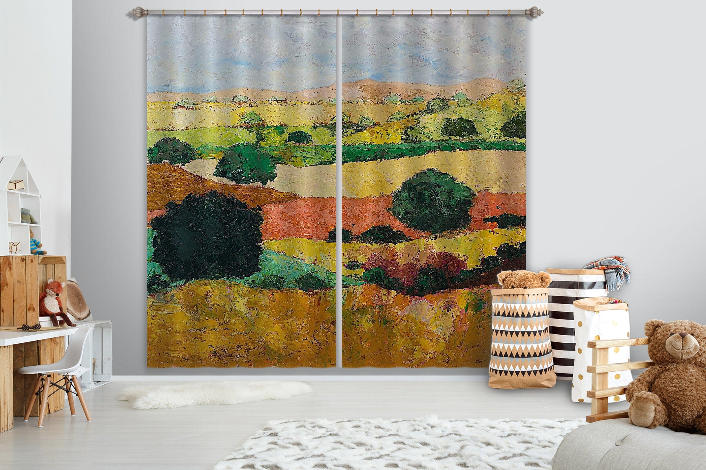 3D Colored Field 149 Allan P. Friedlander Curtain Curtains Drapes Curtains AJ Creativity Home 