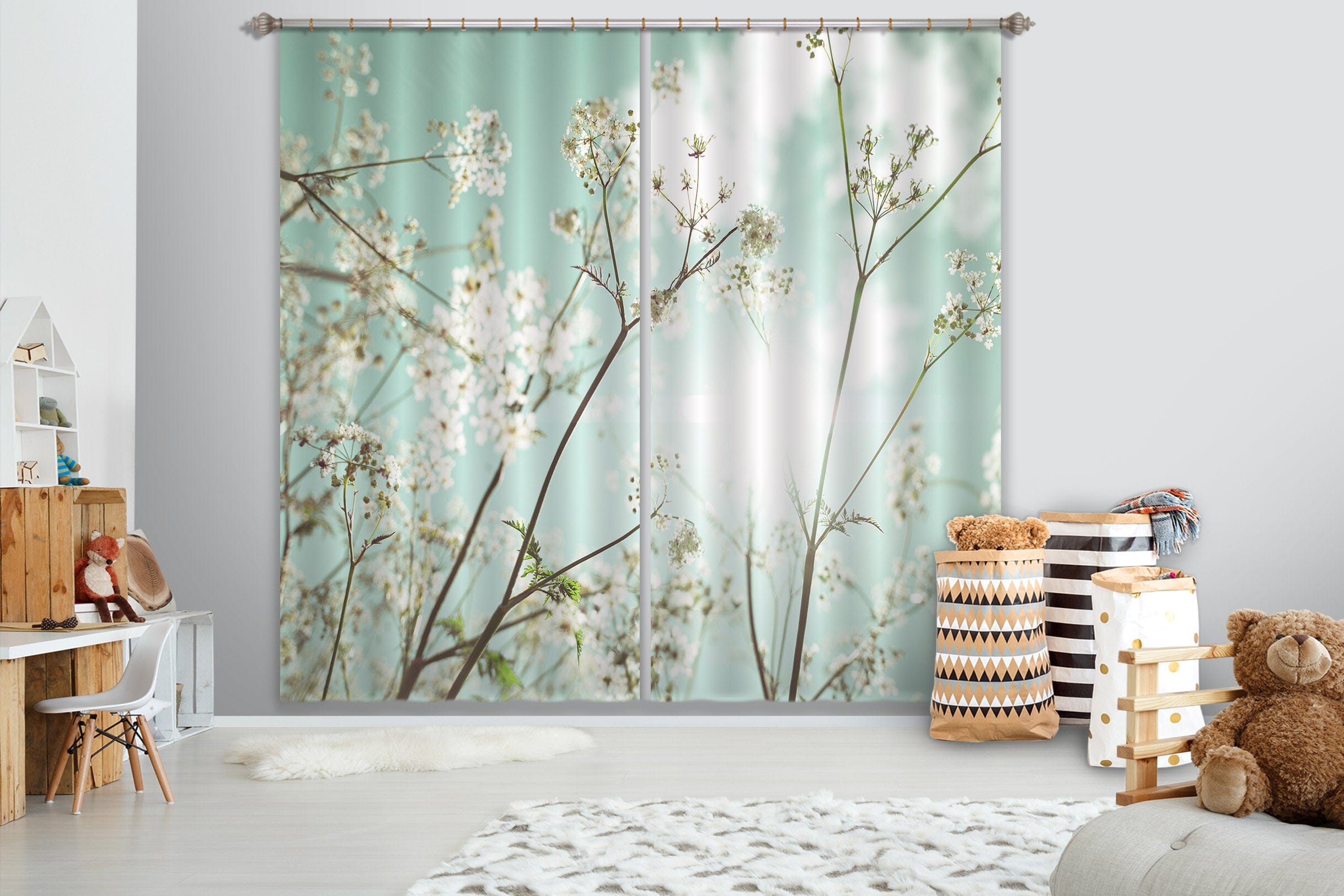 3D Cloud Flower 006 Assaf Frank Curtain Curtains Drapes Curtains AJ Creativity Home 