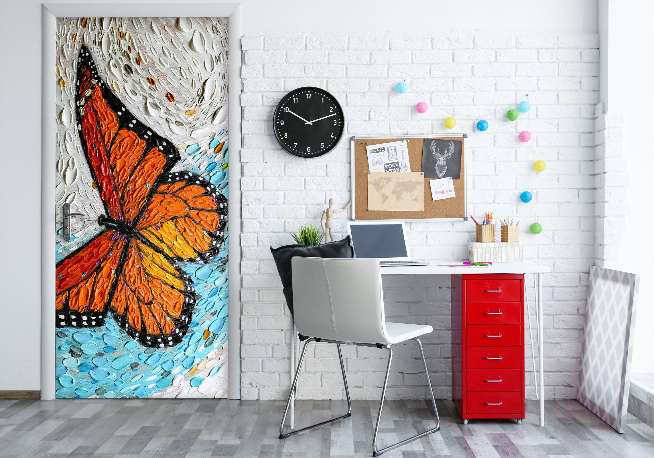 3D Brown Butterfly 11309 Dena Tollefson Door Mural