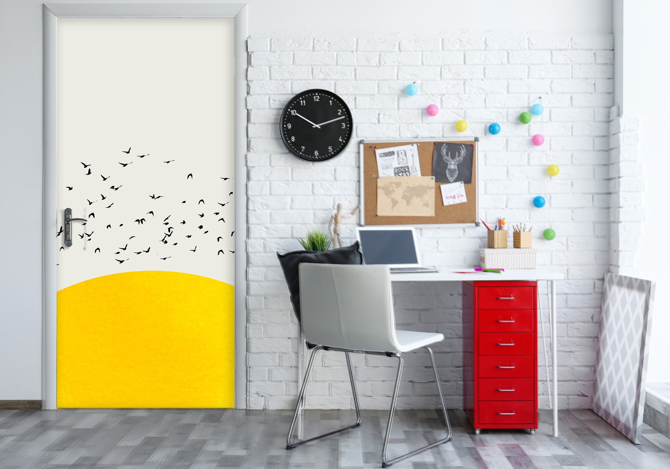 3D Yellow Sun 4634 Boris Draschoff Door Mural