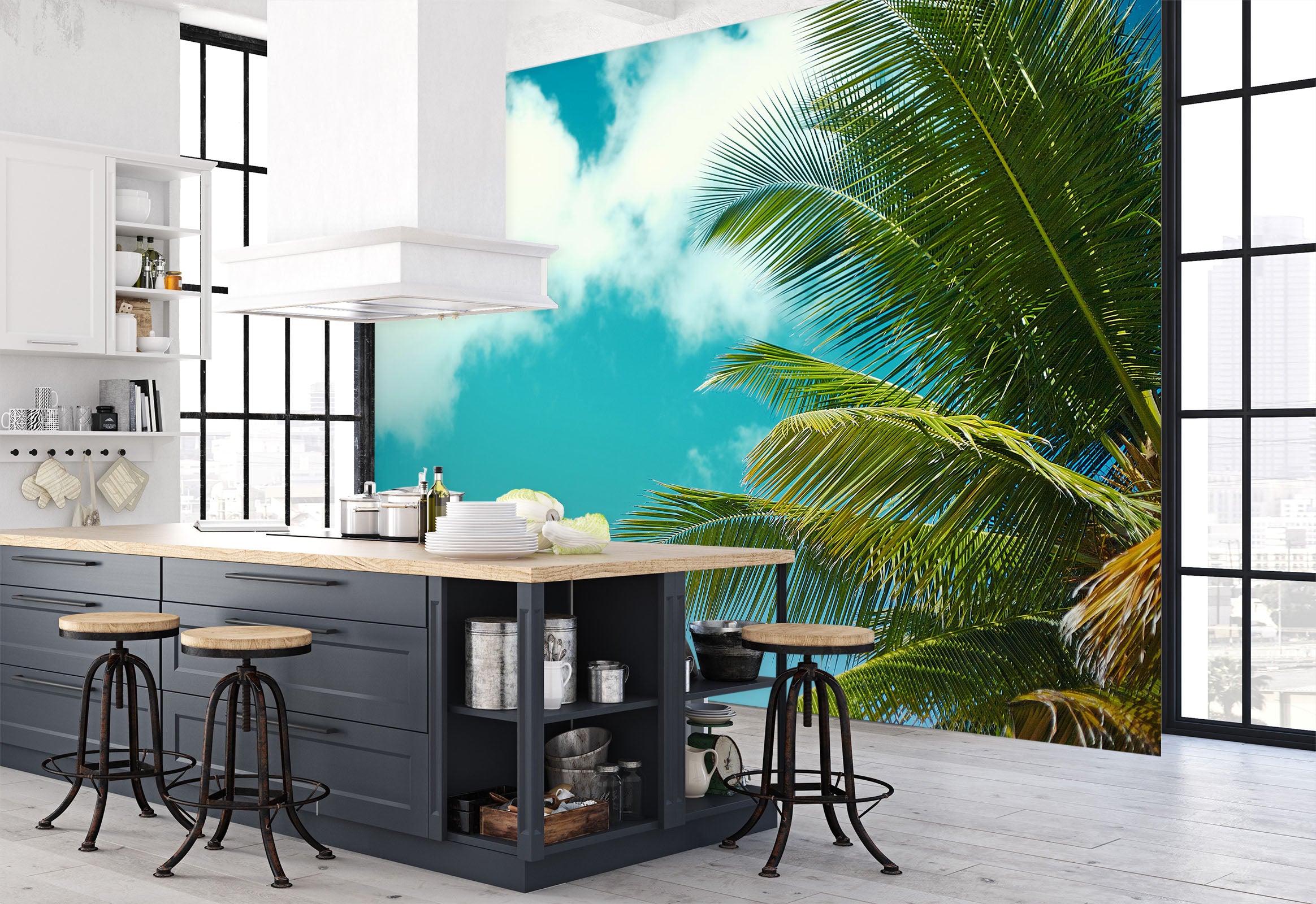 3D Coconut Sky 58075 Wall Murals