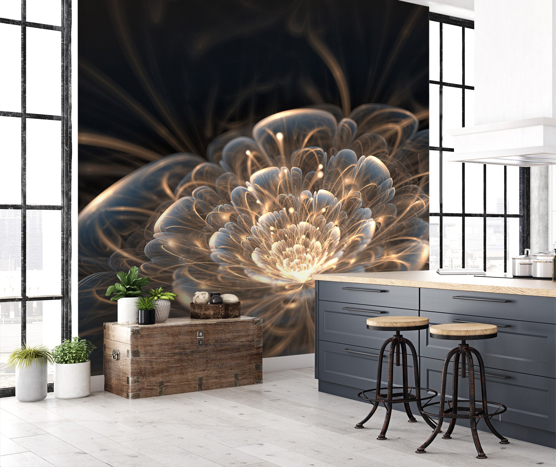 3D Light Lotus 2021 Wall Murals