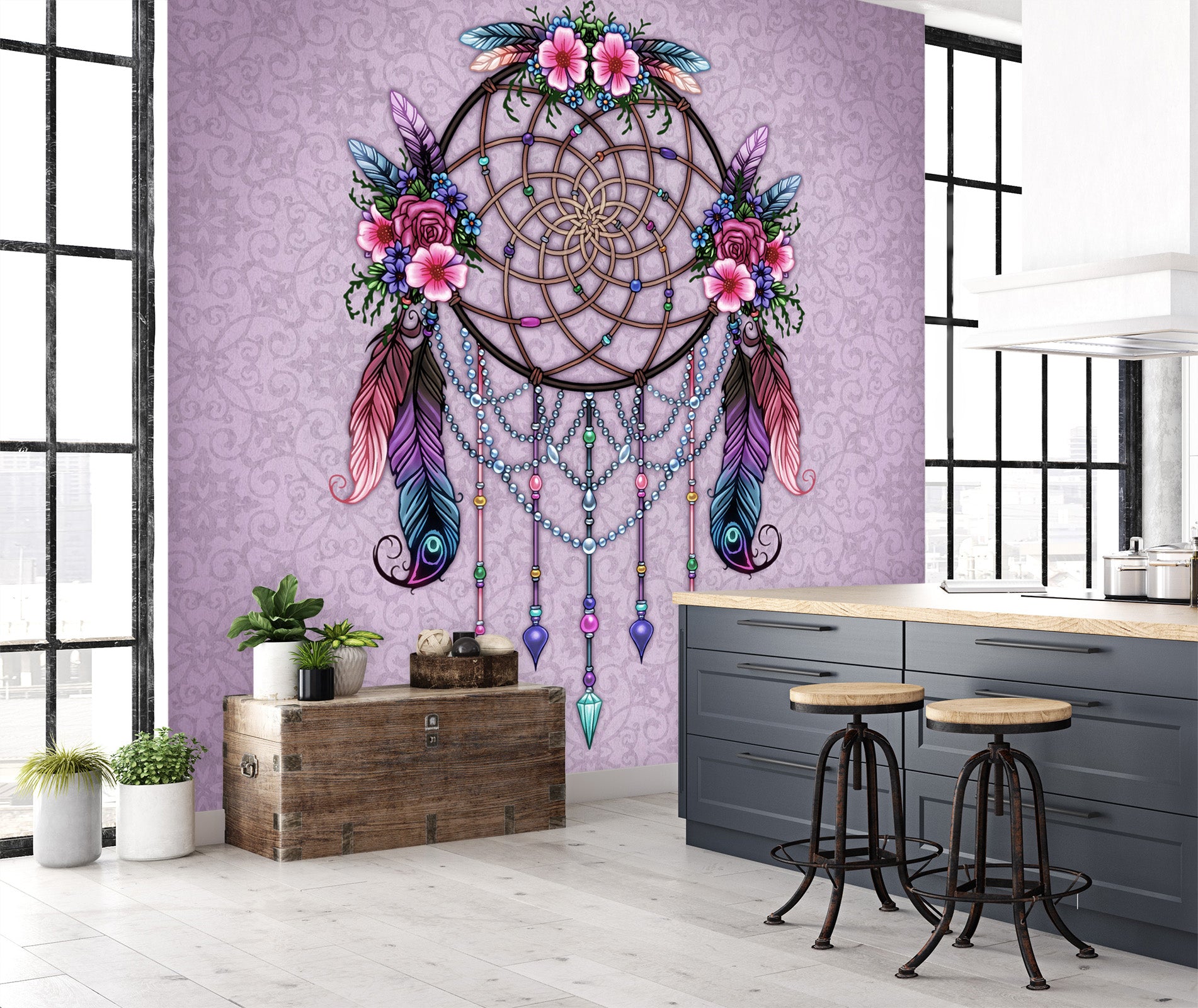 3D Feather Wind Chime 8758 Brigid Ashwood Wall Mural Wall Murals