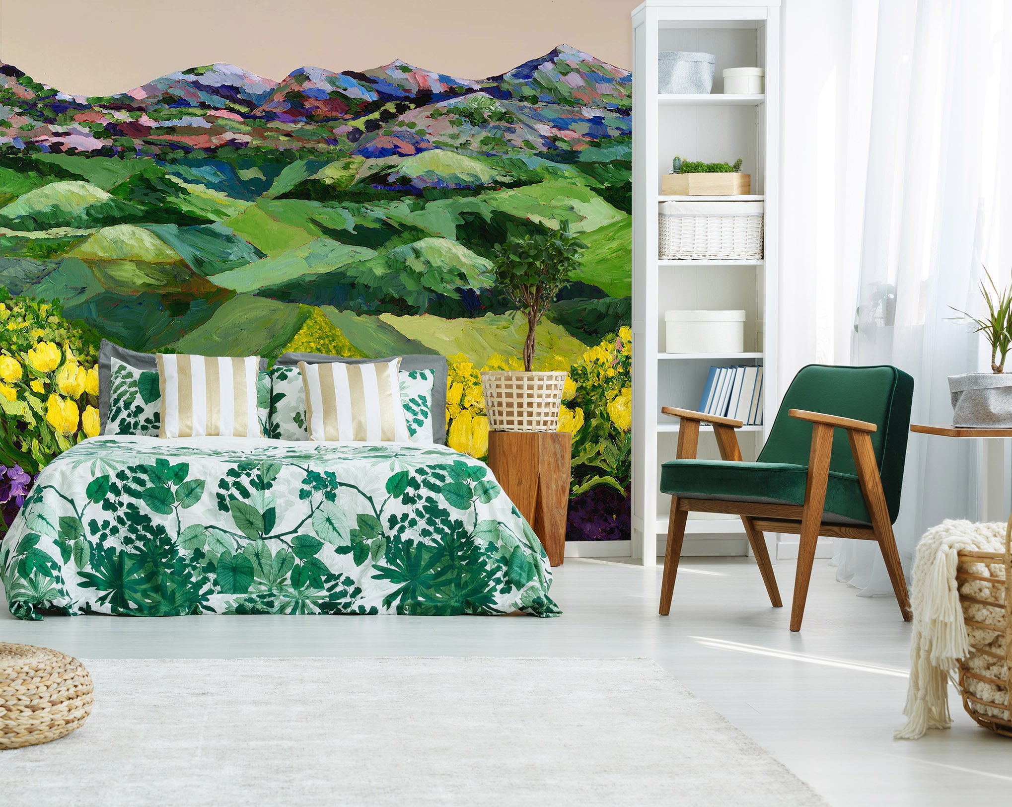 3D Wildflower Valley 140 Allan P. Friedlander Wall Mural Wall Murals