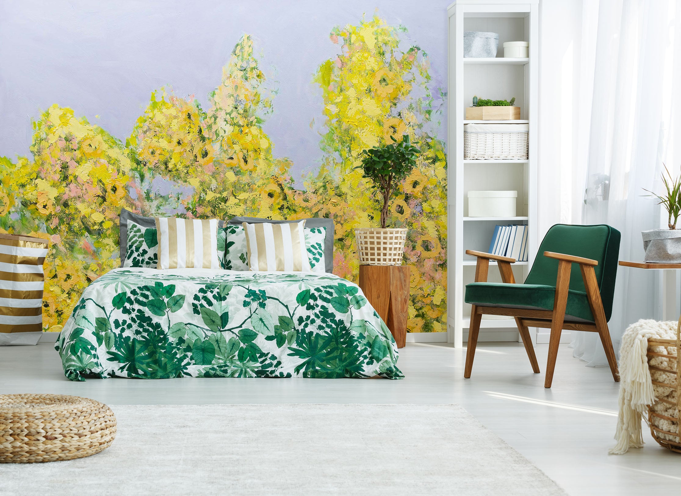 3D Yellow Flowers 242 Allan P. Friedlander Wall Mural Wall Murals