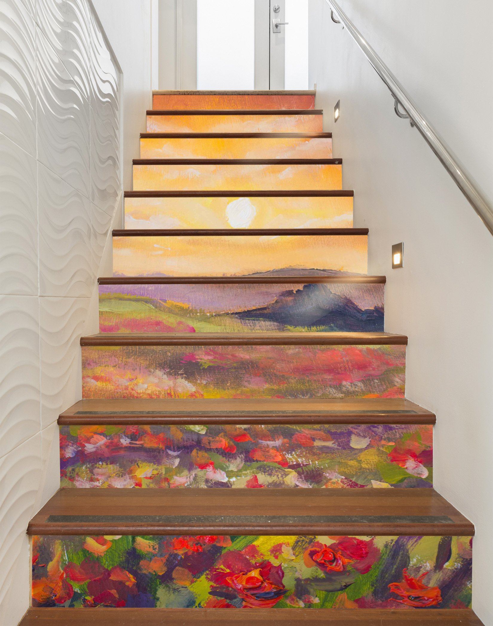 3D Flowers 964 Stair Risers Wallpaper AJ Wallpaper 