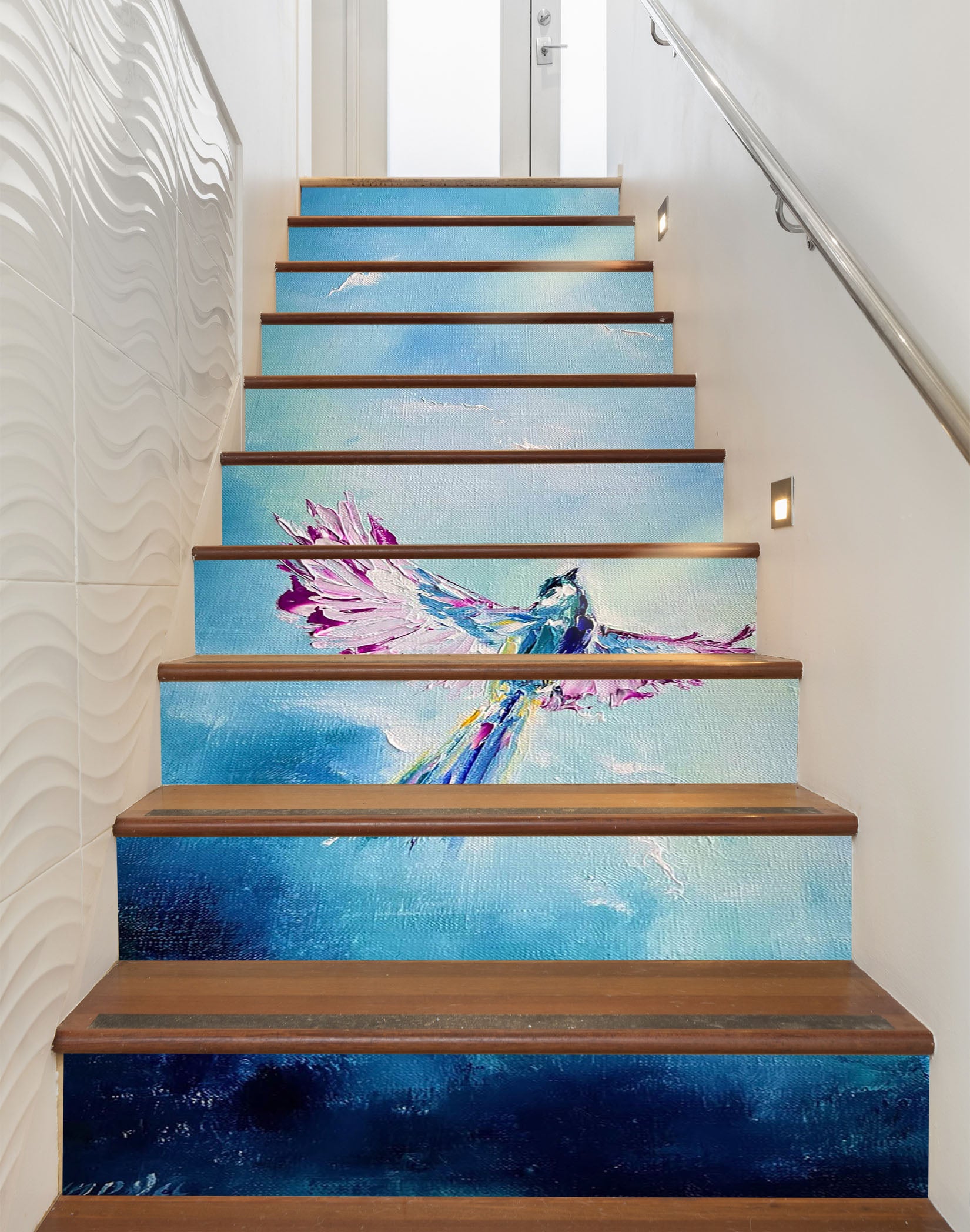 3D Painted Bird 825 Skromova Marina Stair Risers