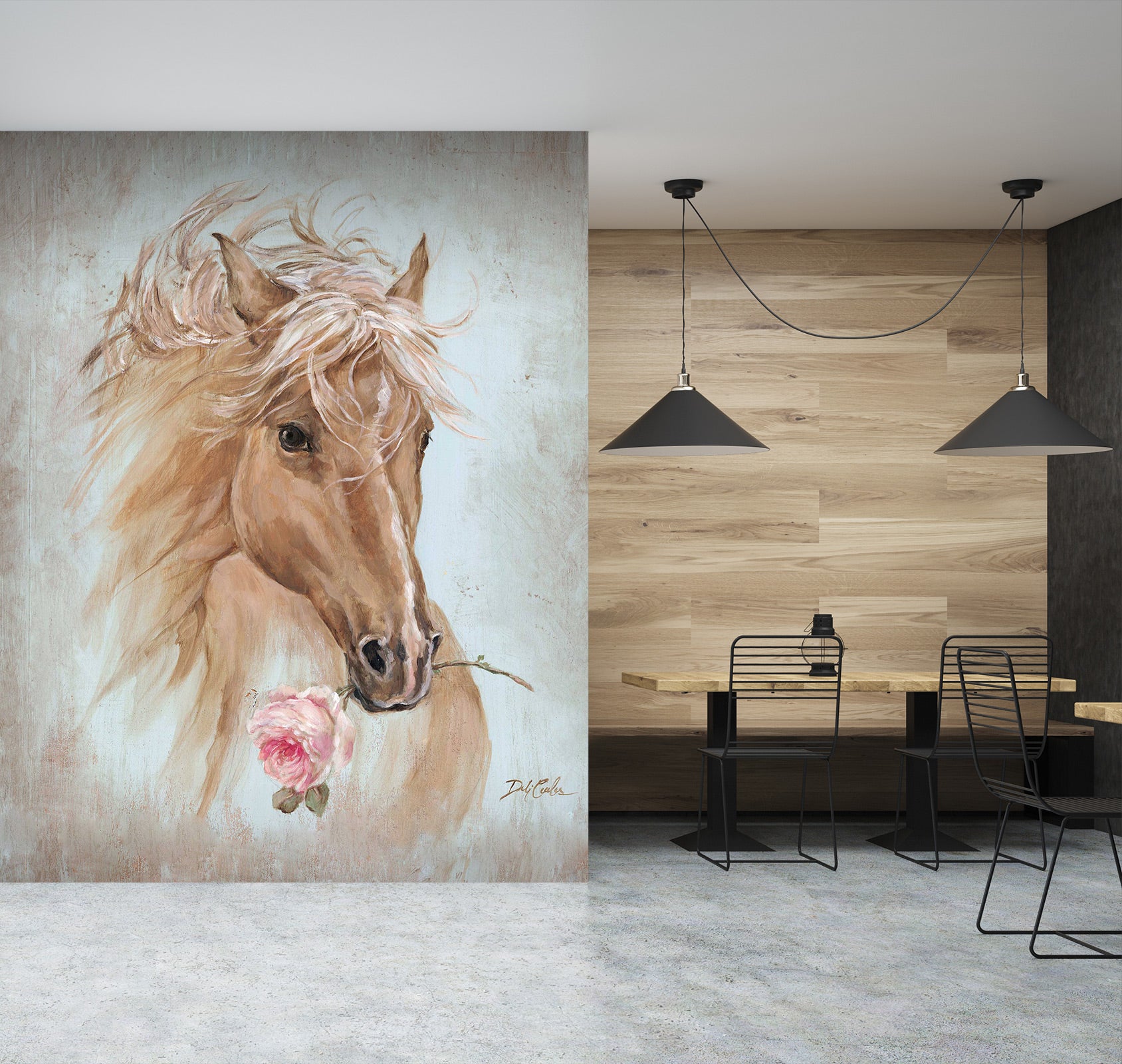 3D Flower Horse 4038 Debi Coules Wall Mural Wall Murals